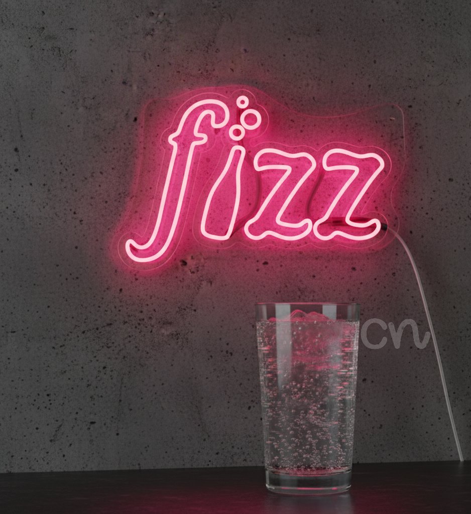 Custom Neon | Fizz Logo Neon Sign | 16x24 | Red Glow