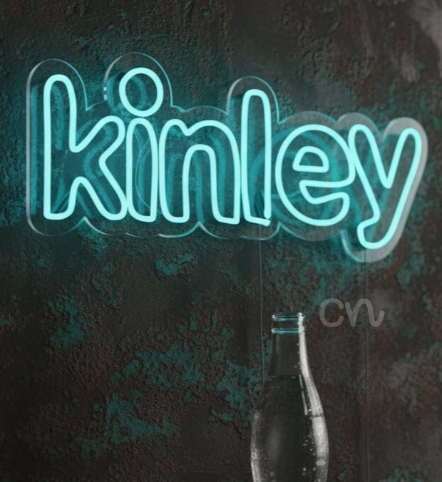 Custom Neon | kinley | 13x30. (e.g., Blue, Light Blue, Sky Blue) title with the size included.)