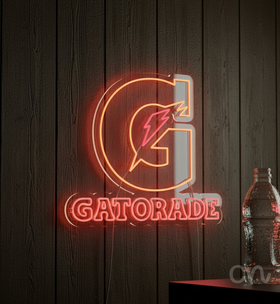 Custom Neon | Gatorade Neon Sign | 27x30.jp | Orange Pink Neon Sign for Sports Bar 2