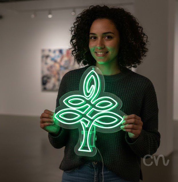 Custom Neon | Tree Design Neon Sign | 24x21 Inches | Neon Green for Home Decor