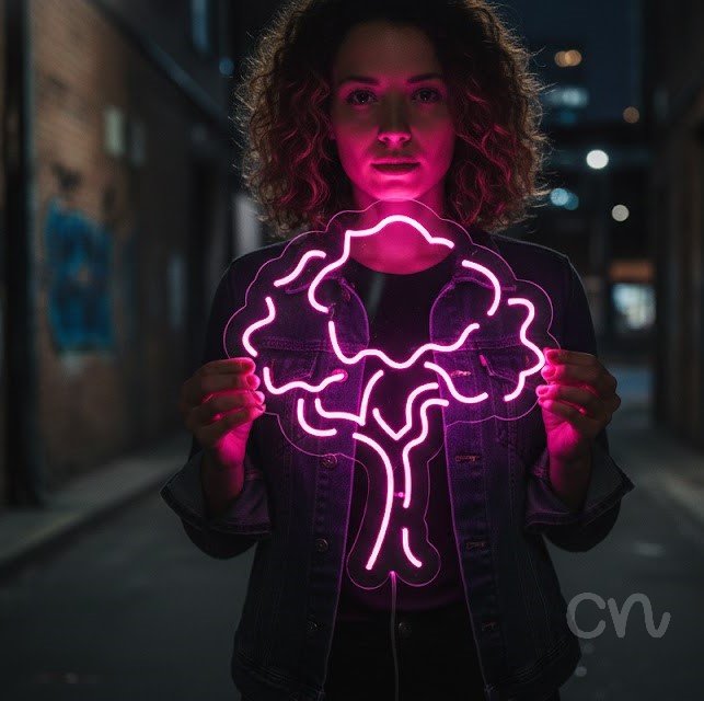 Custom Neon | Tree Design Neon Sign | 24x21 | Vibrant Pink Bright Lighting Home Decor