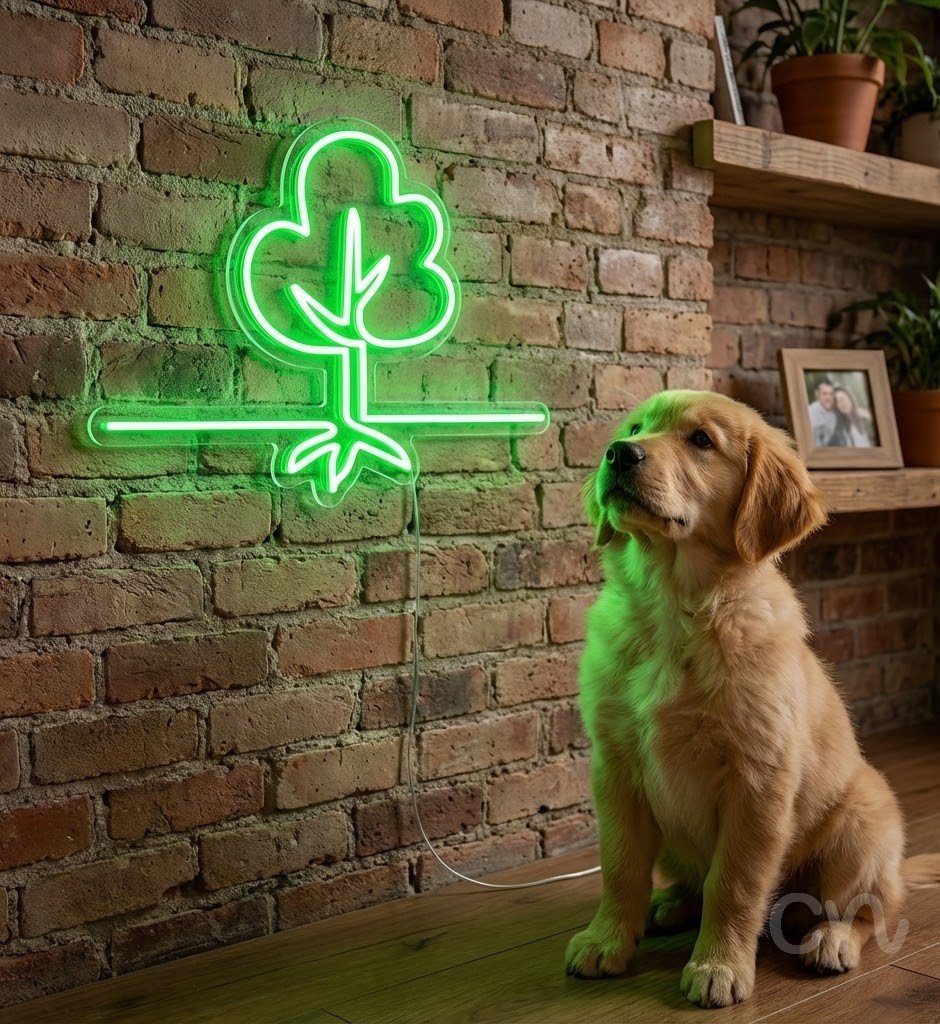 Custom Neon | Tree Design Neon Sign | 18x24 | Neon Green Sign for Home Decor 2