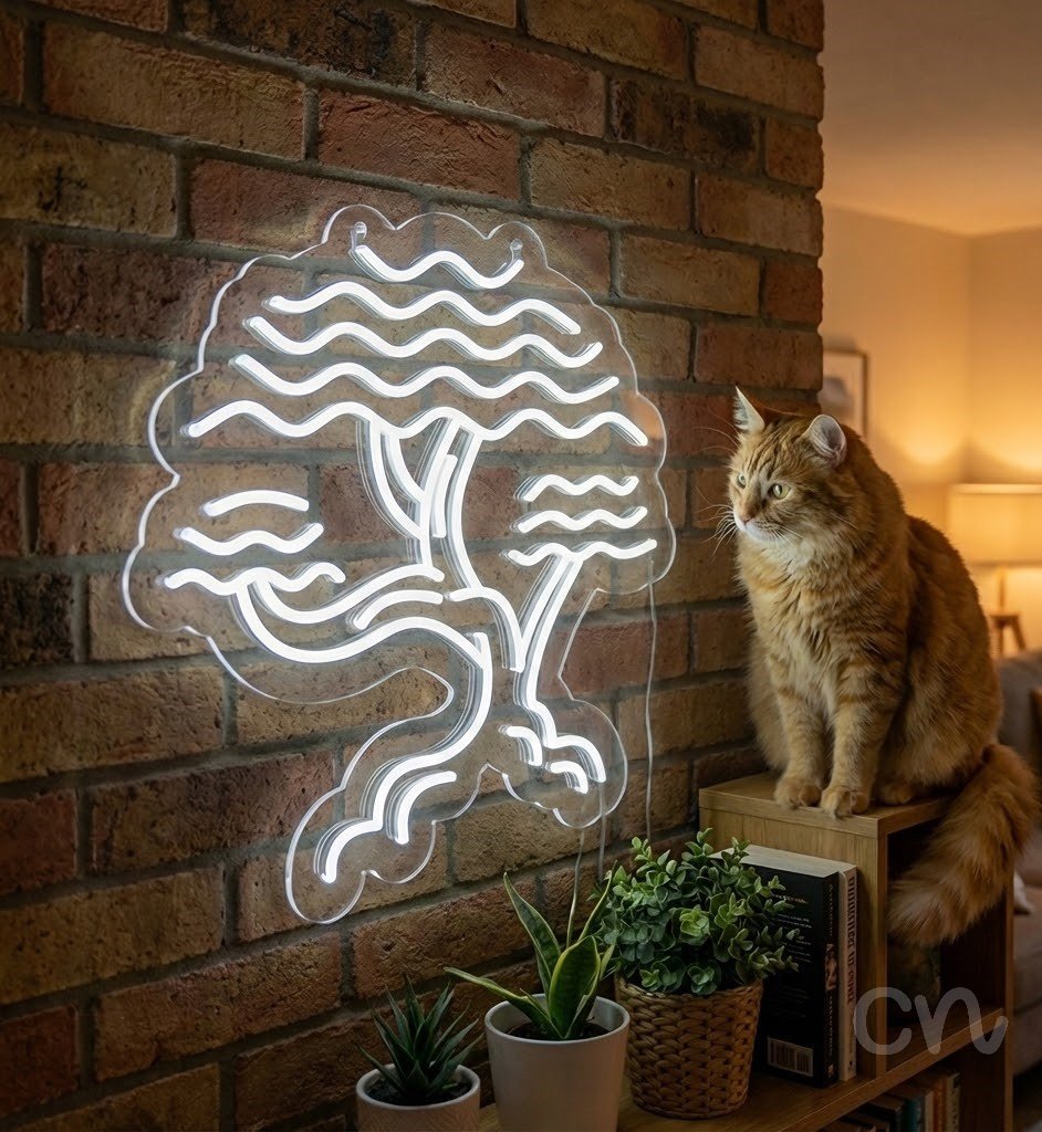 Custom Neon | Tree Design Neon Sign | 24x23 | Warm White | Bright Home Decor 2