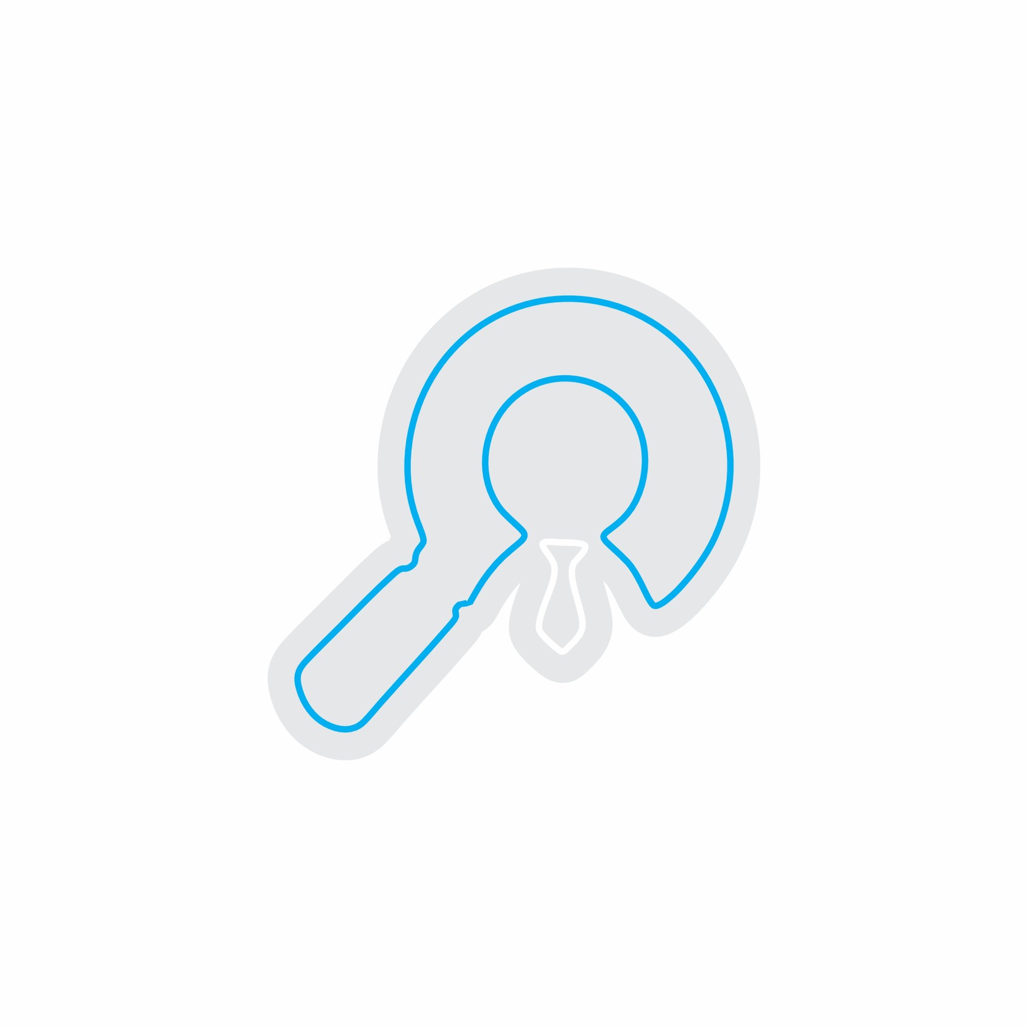 Custom Neon | Magnifying Glass with Tie Neon Sign | 24x24 | Ice Blue 3