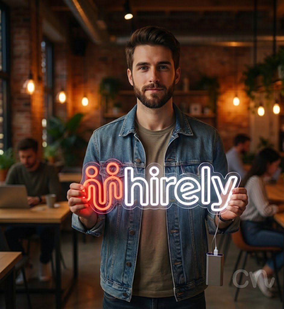 Custom Neon | Hirely Neon Sign | 8x22 Inches | Hot Pink Neon Sign for Modern Decor