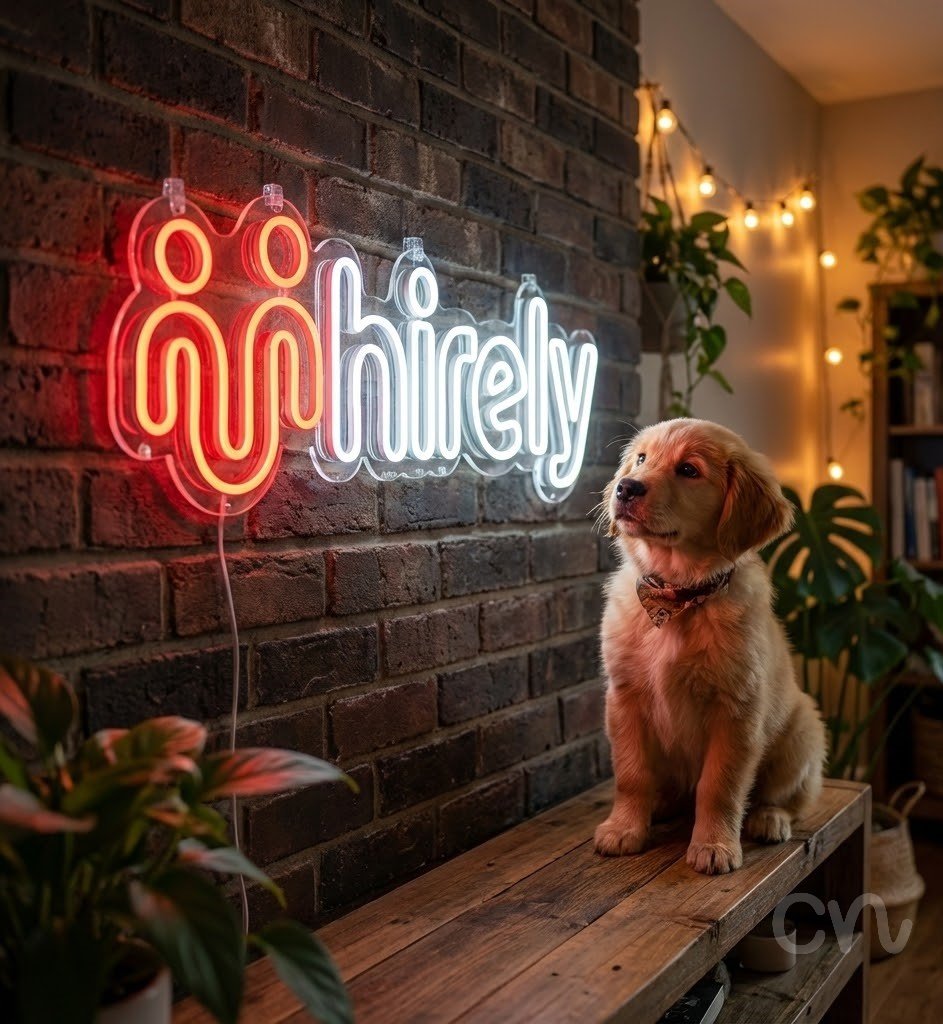 Custom Neon | Hirely Neon Sign | 8x22 Inches | Hot Pink Neon Sign for Modern Decor 2