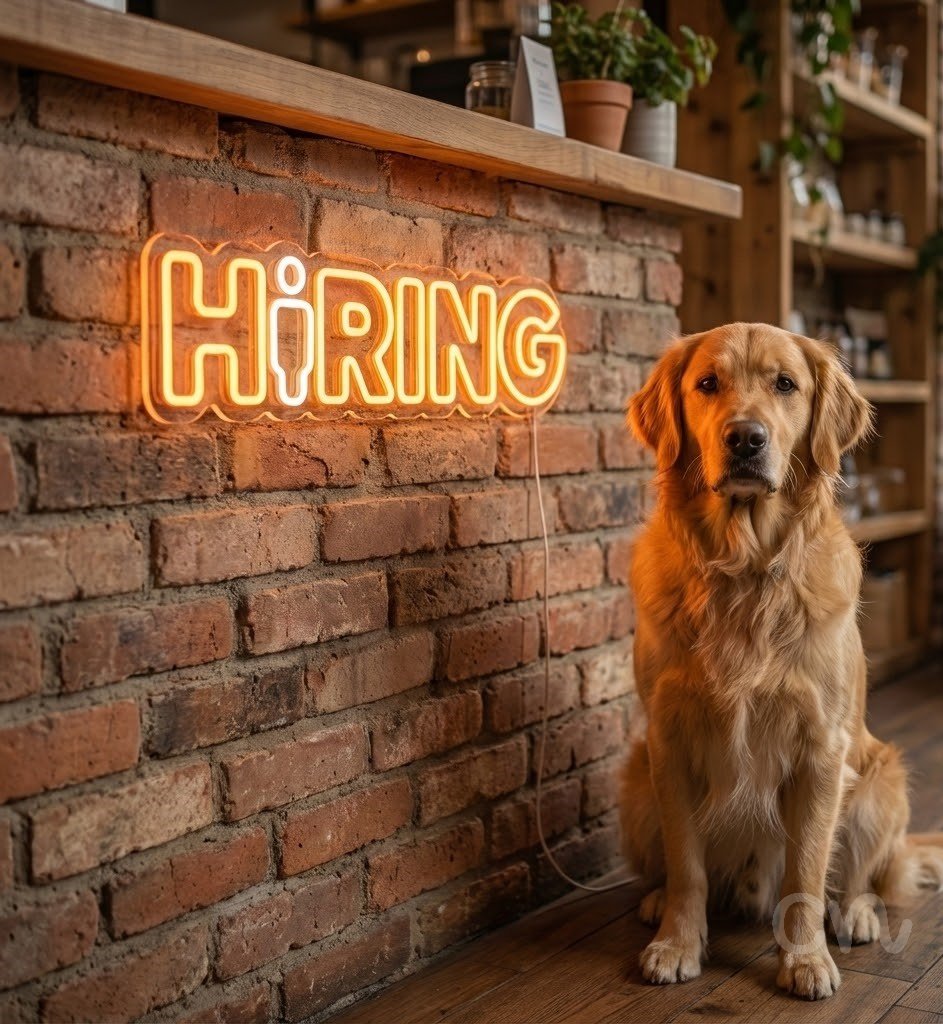 Custom Neon | Hiring Neon Sign Neon Sign | 7x24 Inches | Orange Bright Light 2