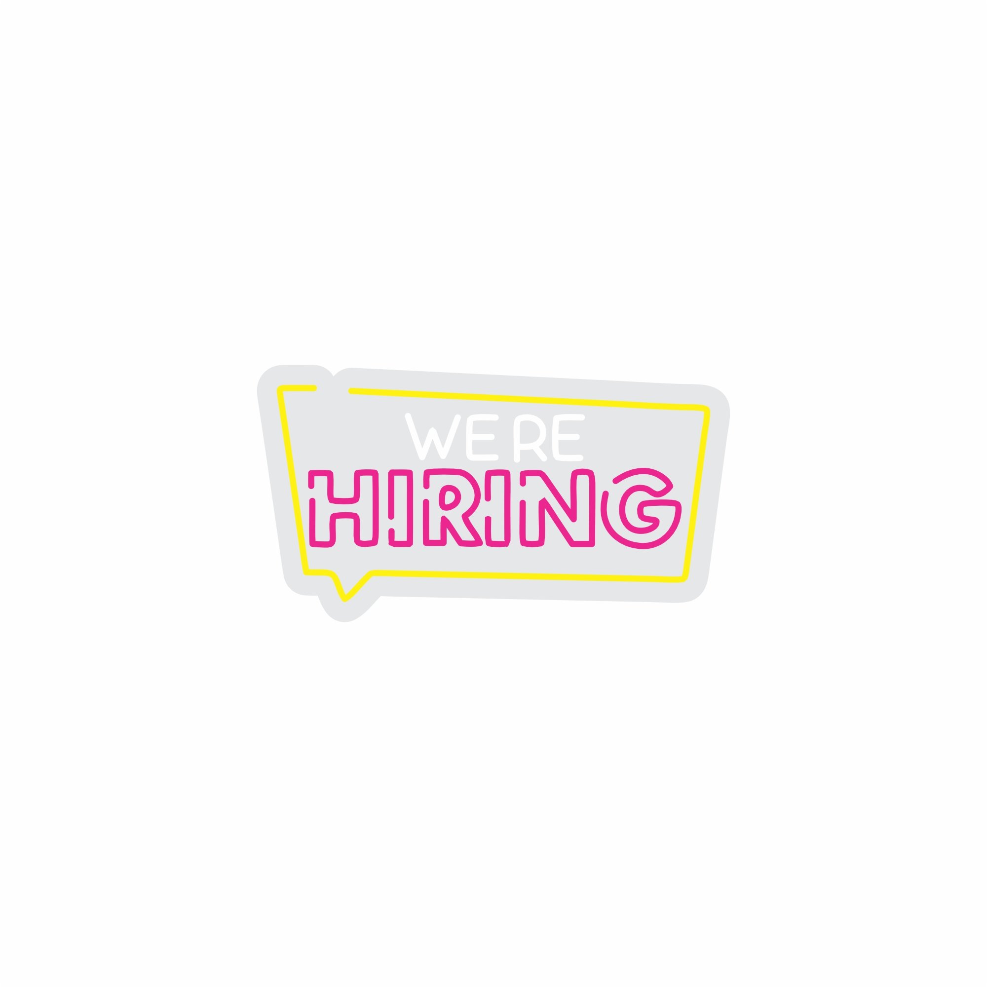 Custom Neon | We're Hiring Neon Sign | 13x24 | White Pink Yellow Bright Wall Decor 3