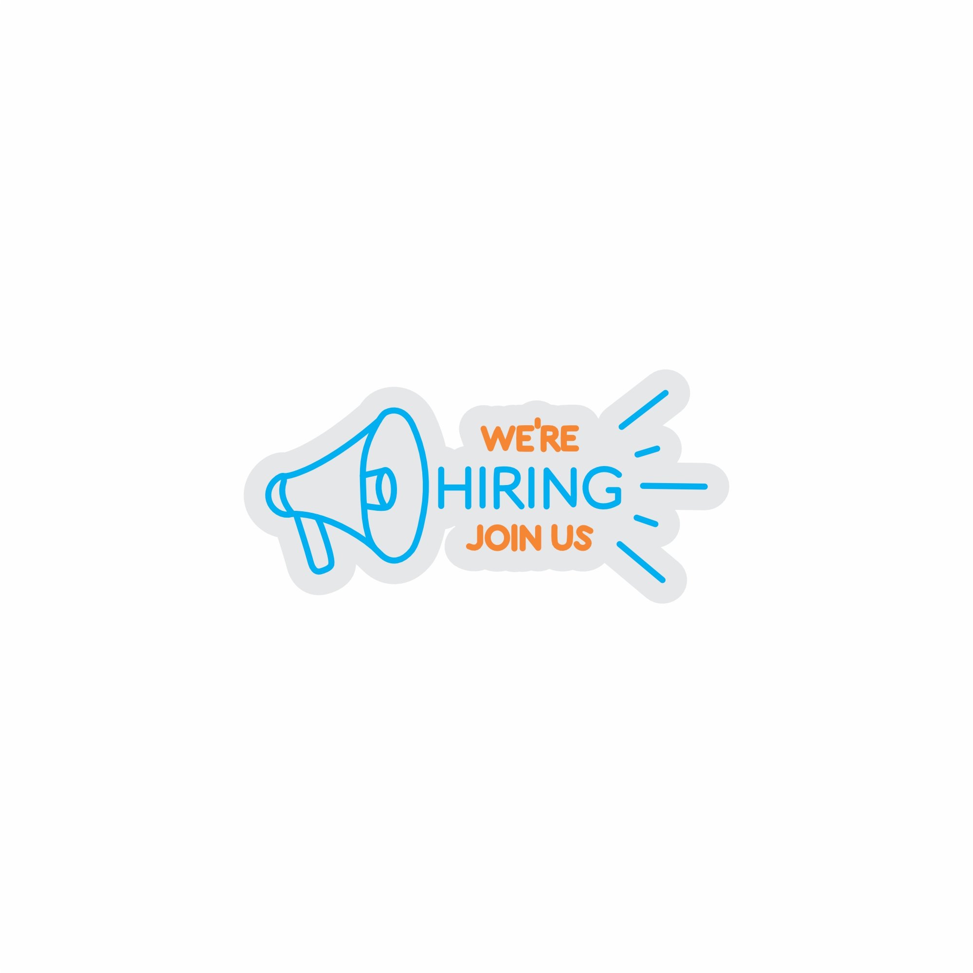 Custom Neon | We Are Hiring Join Us Neon Sign | 12x25 | Orange Light Blue 3