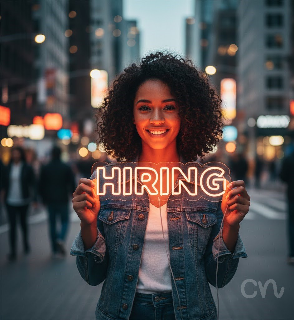 Custom Neon | Hiring Neon Sign | 7x24 | Orange Neon Sign for Business or Home Decor