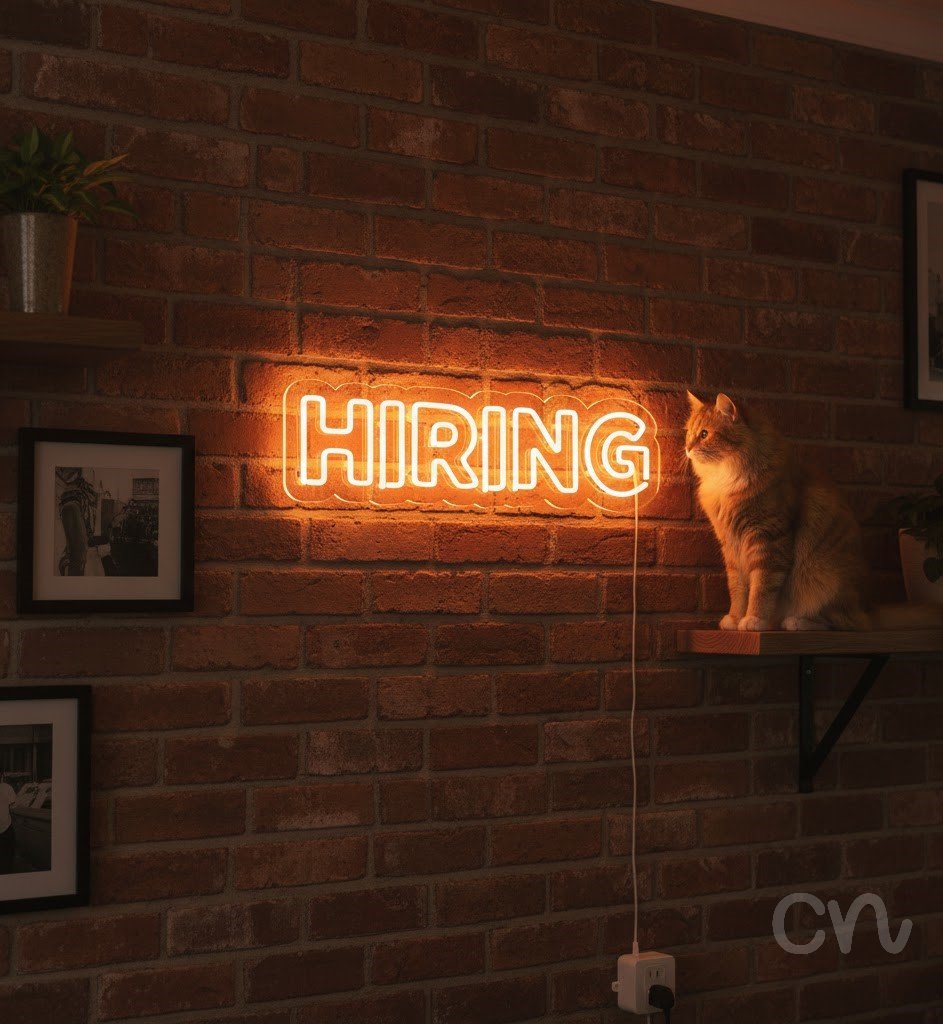 Custom Neon | Hiring Neon Sign | 7x24 | Orange Neon Sign for Business or Home Decor 2