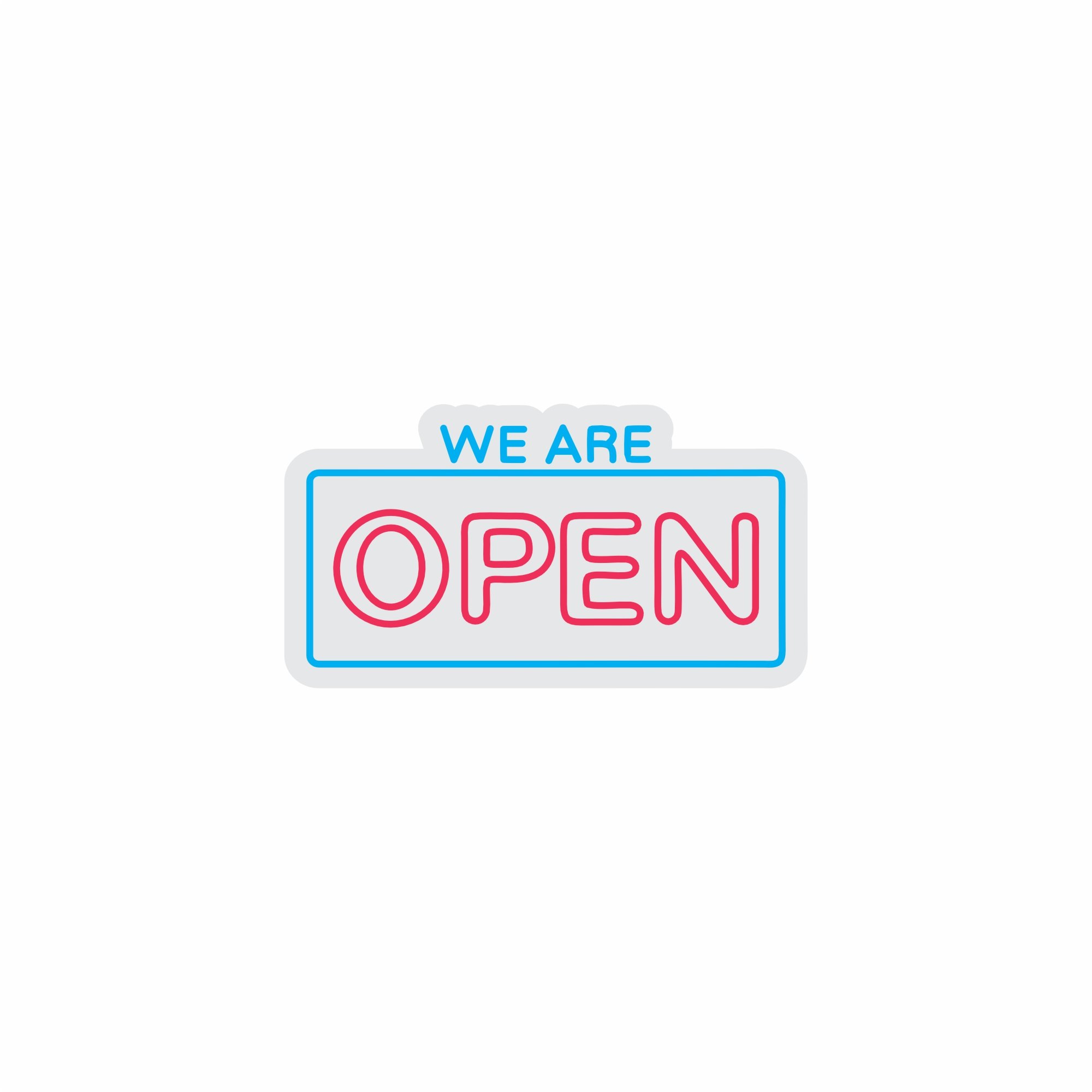 Custom Neon | We Are Open Neon Sign | 20x24 Inches | Blue Red Bright Neon Sign 3