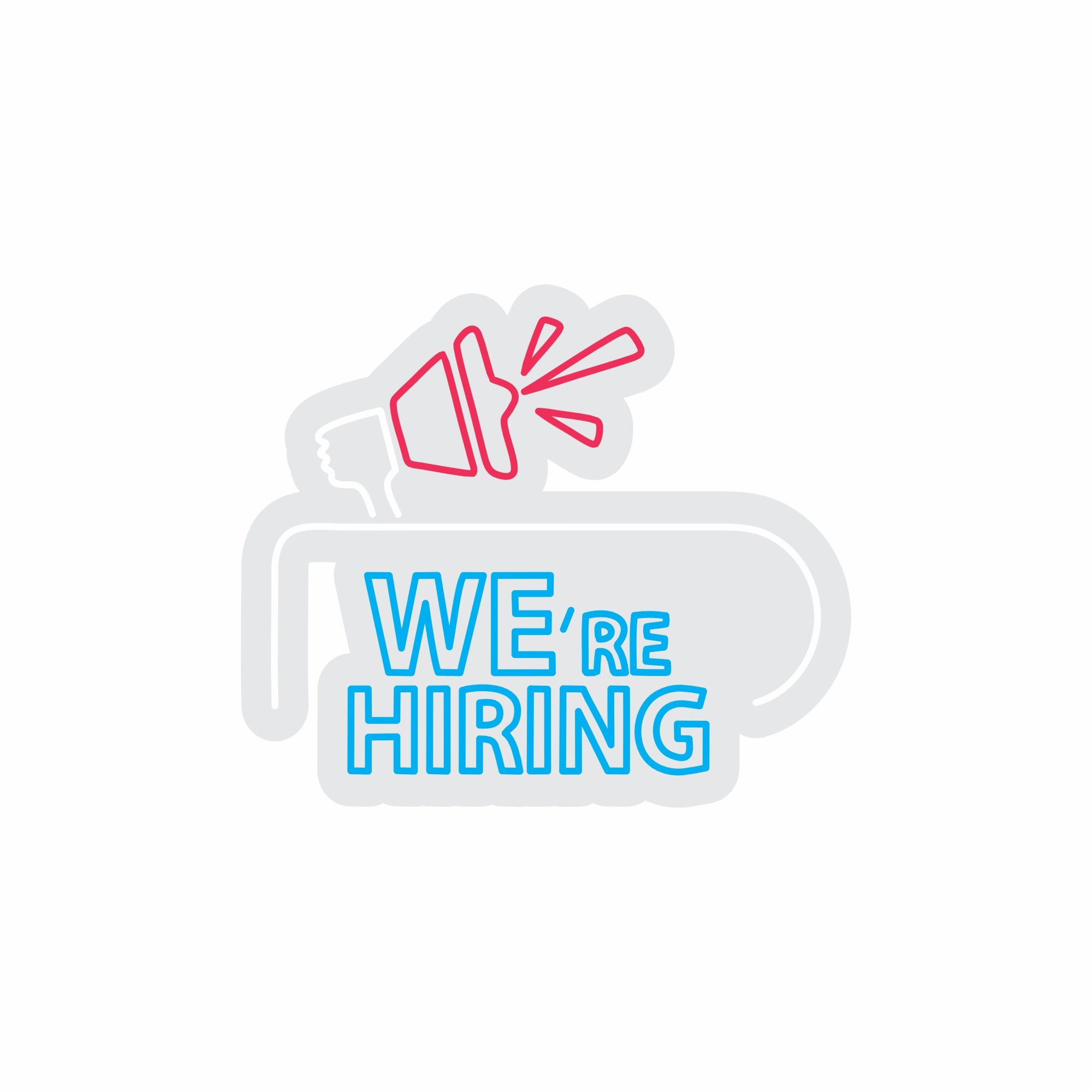 Custom Neon | We're Hiring Neon Sign | 24x28 | Red and Blue 3