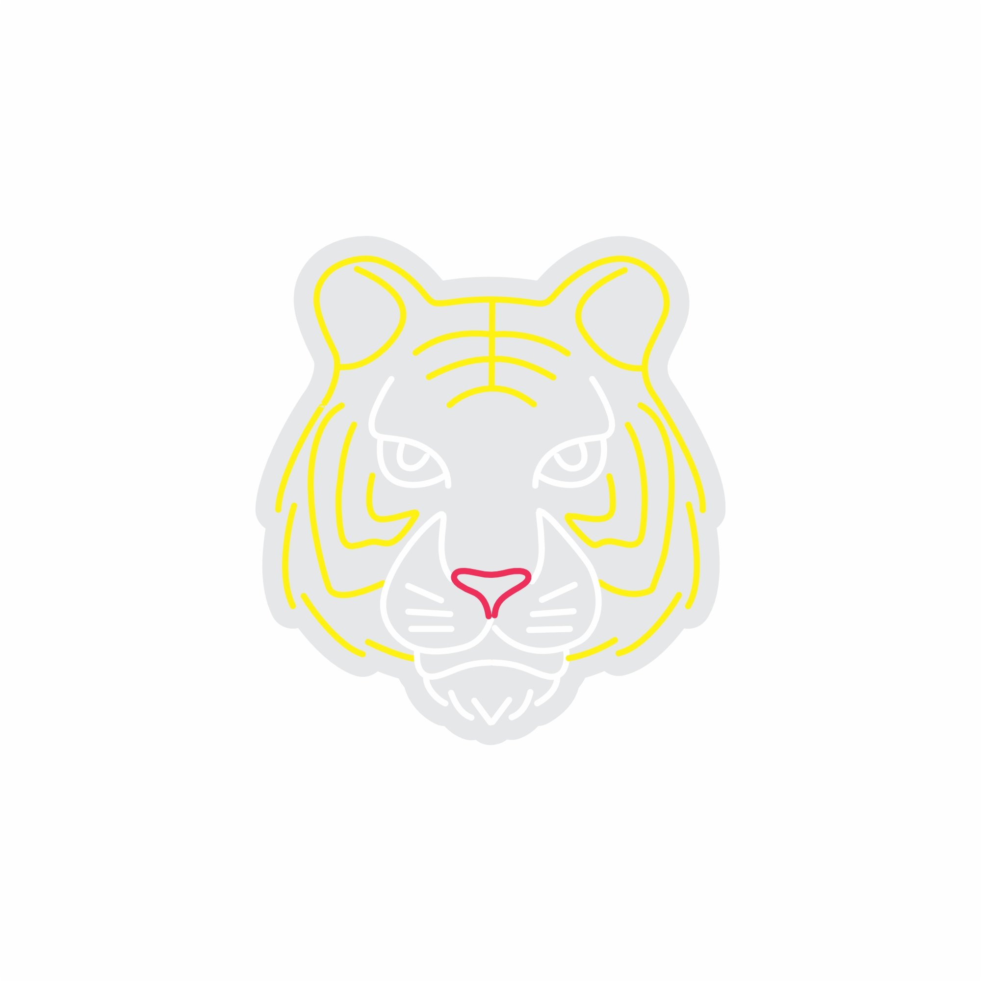 Custom Neon | Tiger Face Neon Sign | 26x24 Inches | Yellow and Pink Neon Light 3