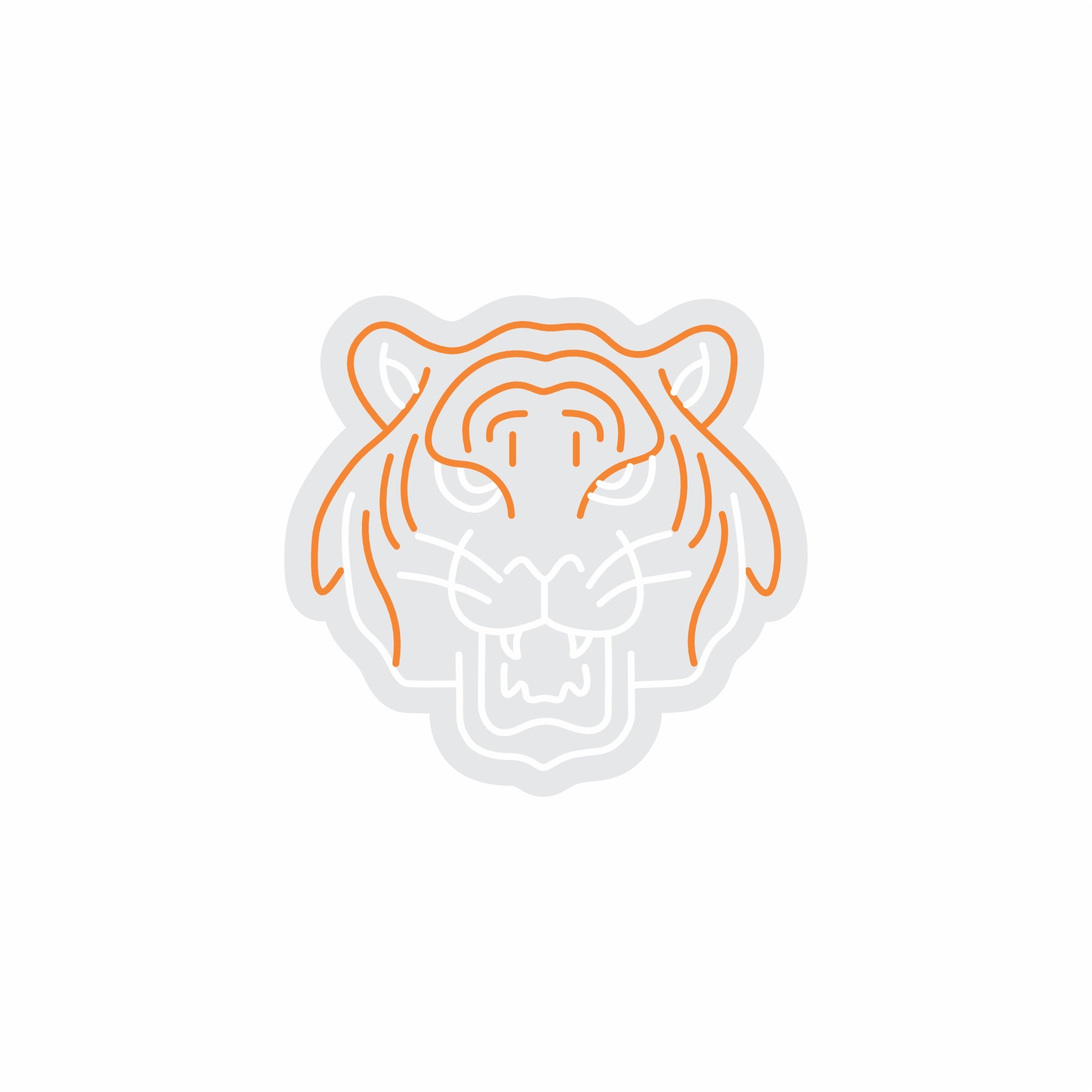 Custom Neon | Tiger Face Neon Sign | 23x24 Inch | Orange and White Neon Sign 3