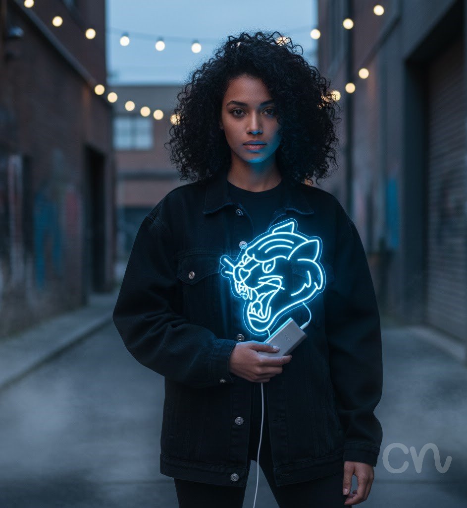 Custom Neon | Tiger Head Neon Sign | 26x25.jp | Ice Blue Neon Sign for Room Decor