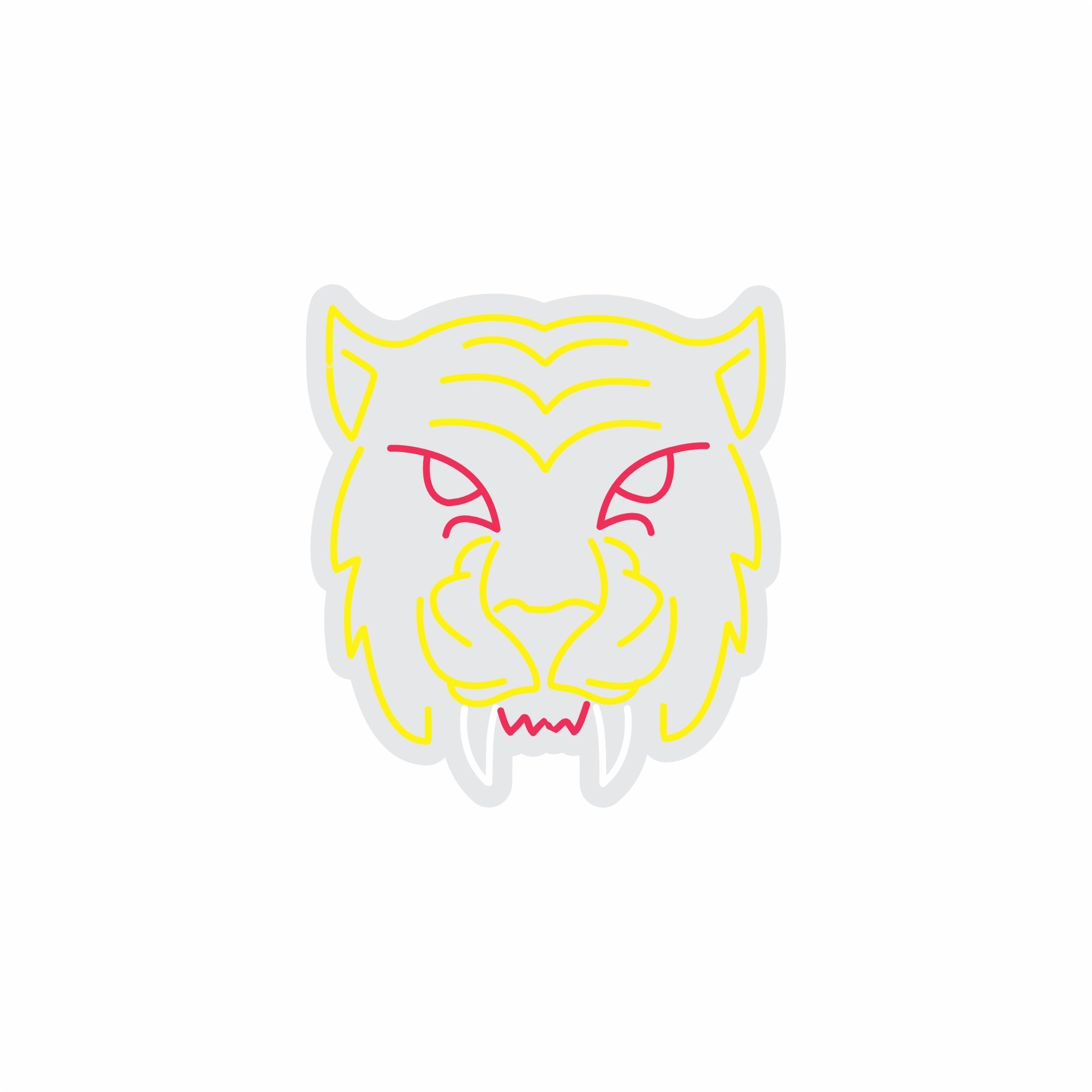 Custom Neon | Tiger Face Neon Sign | 24x22 | Yellow Pink Colors for Unique Decor 3