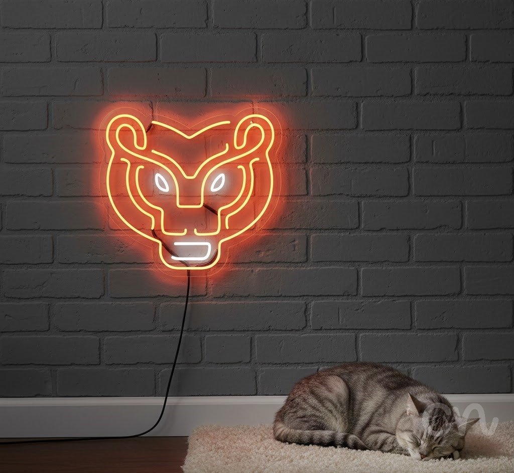 Custom Neon | Tiger Face Neon Sign | 22x24 Inches | Orange Neon Sign for Room Decor 2