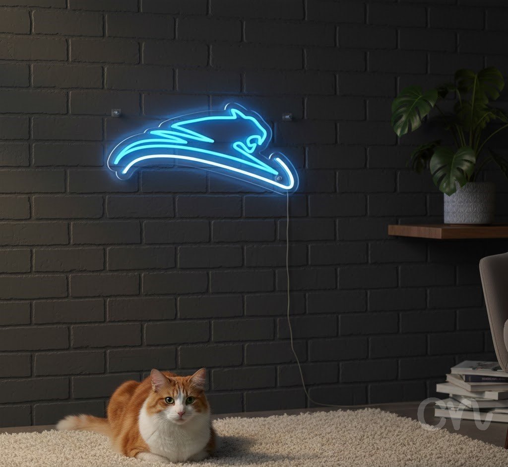 Custom Neon | Running Cheetah Neon Sign | 12x26 | Light Blue 2