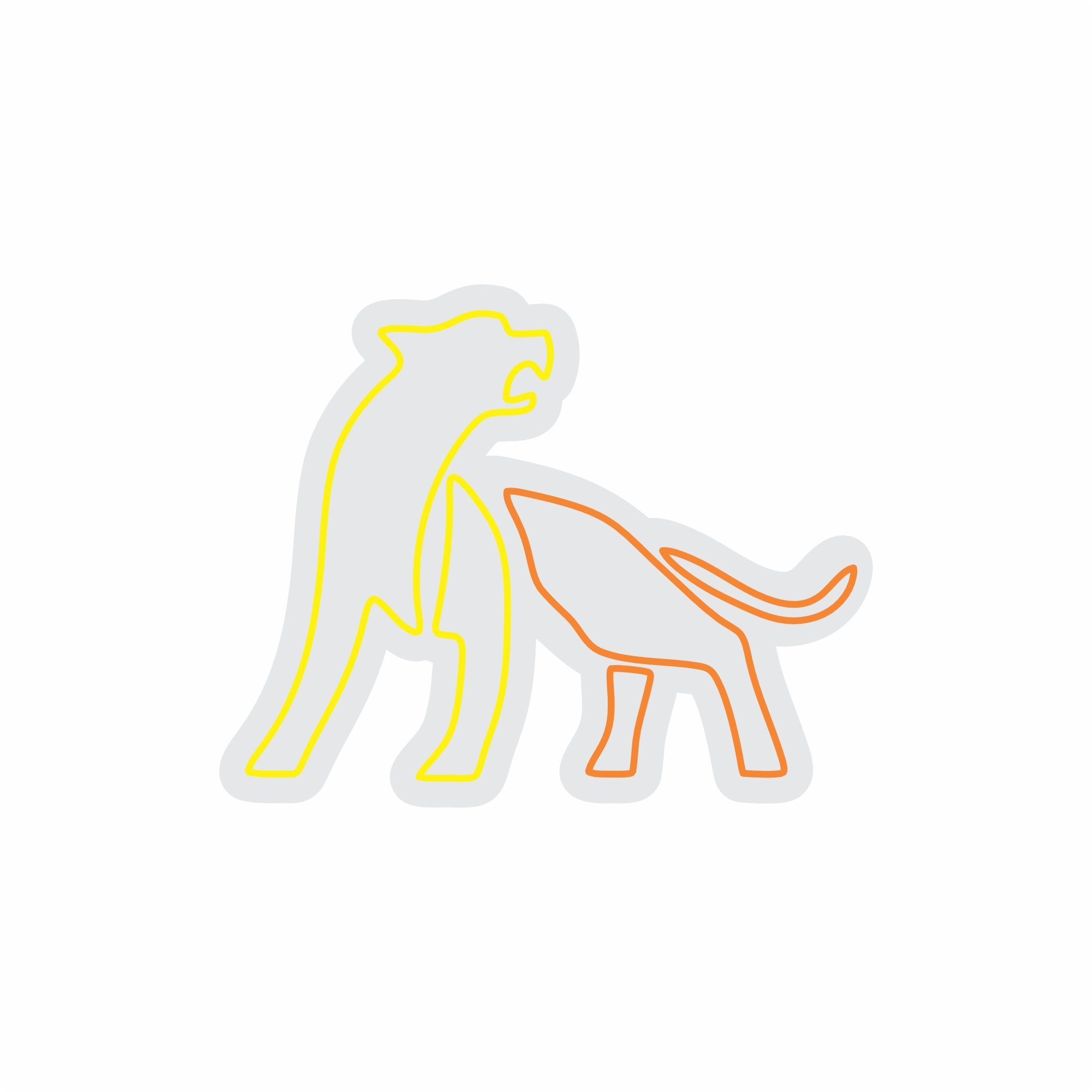Custom Neon | Two Animals Outline Neon Sign | 24x30 Inch | Yellow Orange Color 3