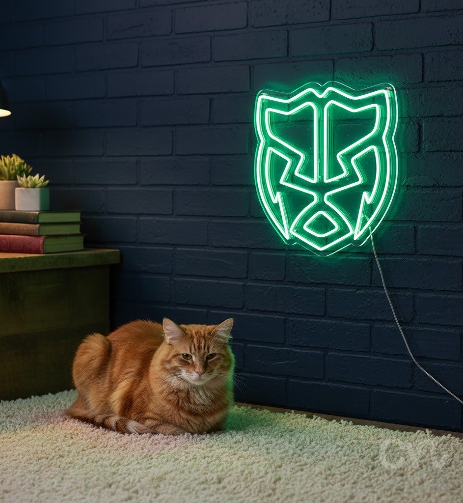 Custom Neon | Robot Face Neon Sign | 24x22 in | Green Neon Sign for Modern Decor 2