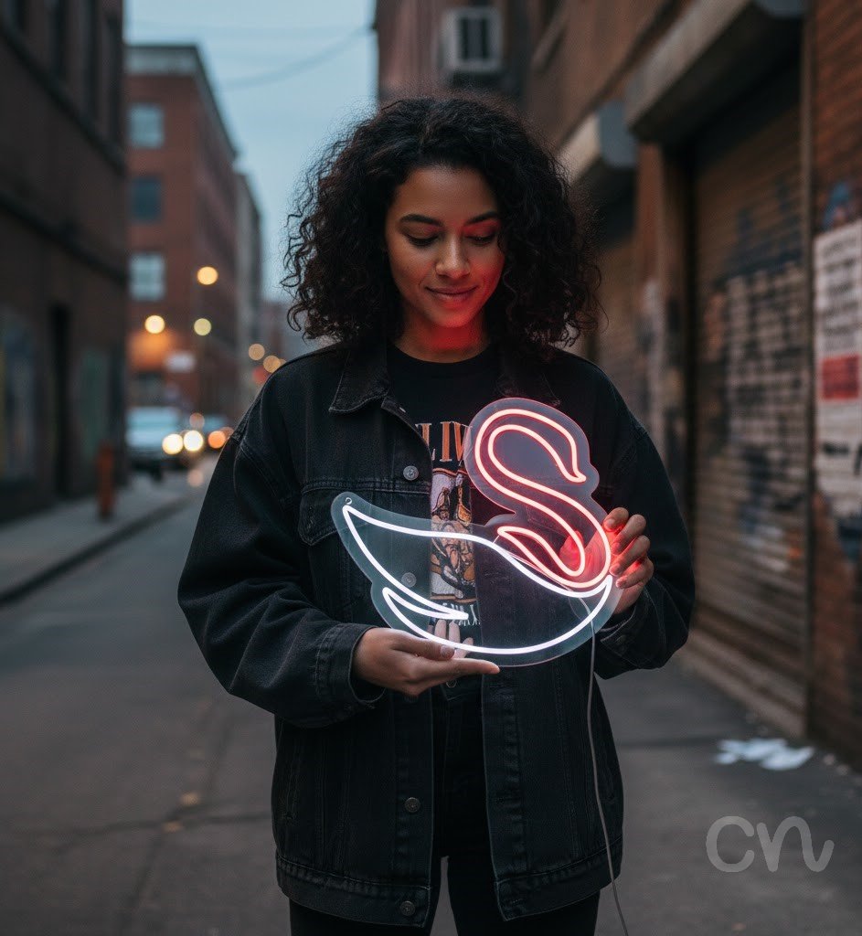 Custom Neon | Swan Neon Sign | 20x22 | Hot Pink | Perfect for Home Decor and Parties