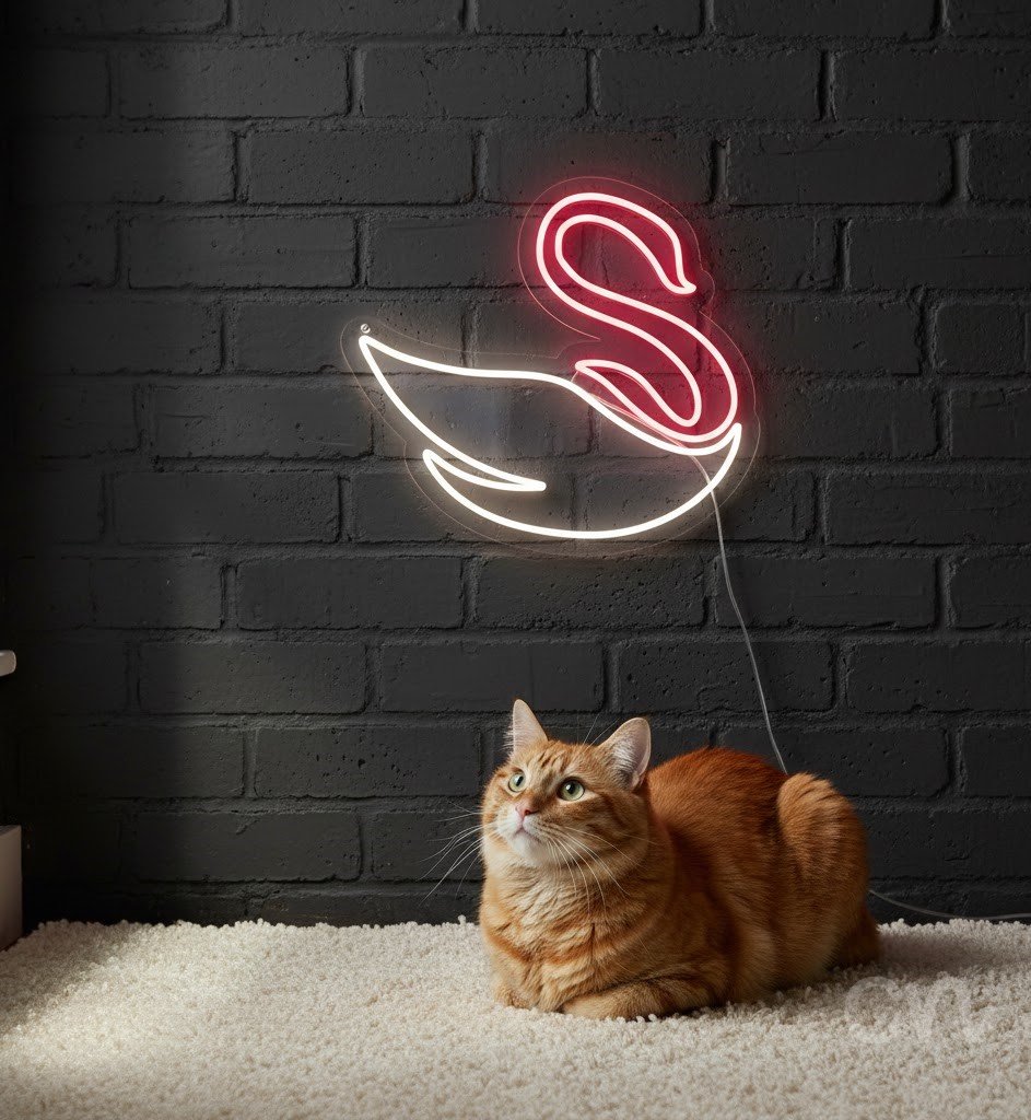Custom Neon | Swan Neon Sign | 20x22 | Hot Pink | Perfect for Home Decor and Parties 2