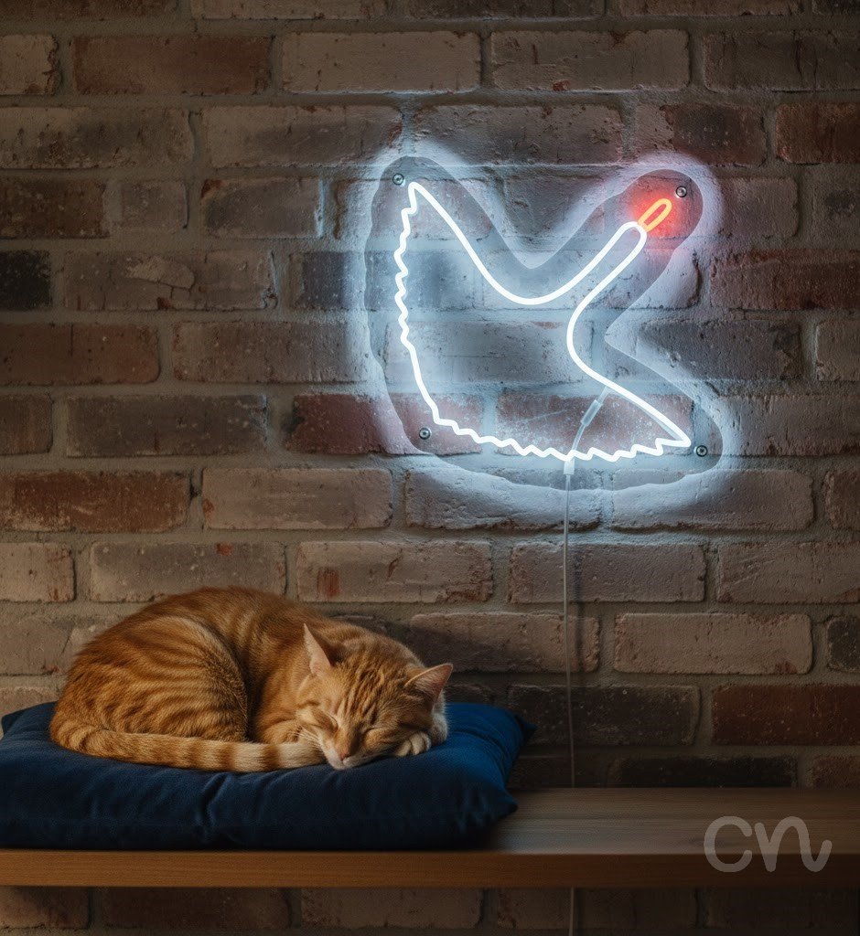 Custom Neon | Swan Neon Sign | 21x24 Inches | White Pink Neon Sign for Home Decor 2