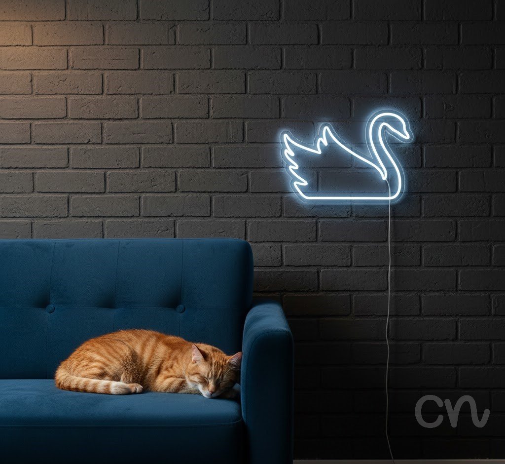 Custom Neon | Swan Neon Sign | 17x24 Inches | Warm White Neon Sign for Home Decor 2