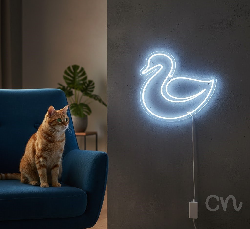 Custom Neon | Swan Neon Sign | 22x24 Inches | Warm White Neon Sign for Home Decor 2