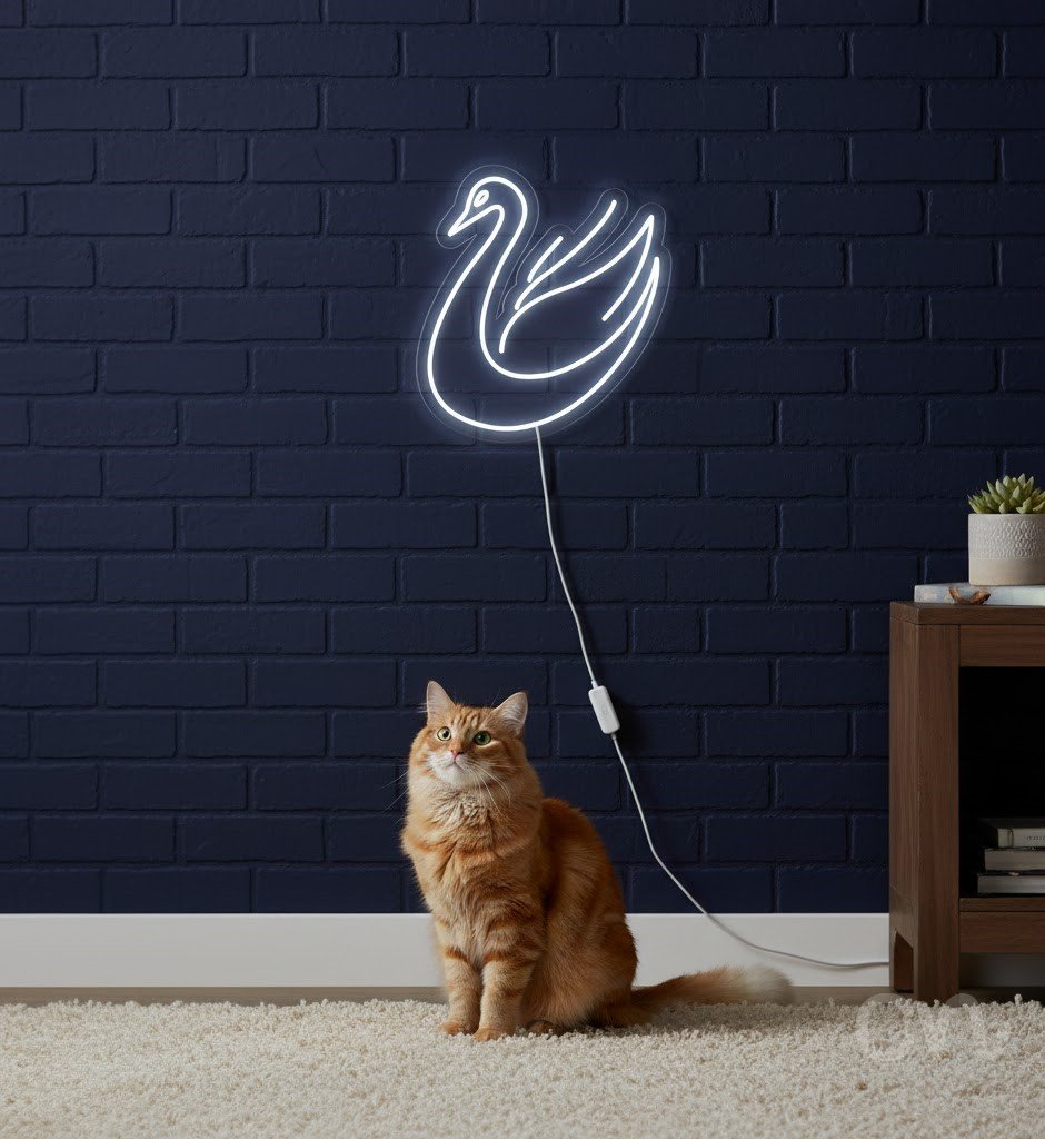 Custom Neon | Swan Neon Sign | 24x22 | Warm White Neon Sign for Home Decor and Bedroom 2