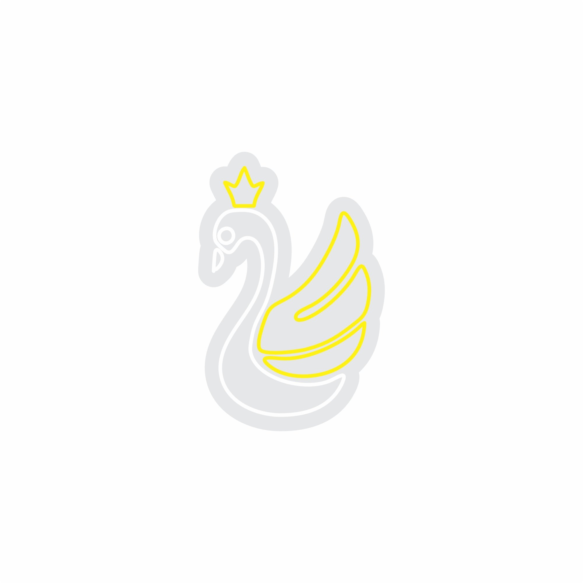 Custom Neon | Swan with Crown Neon Sign | 21x24 | Yellow Dragonfly Wall Decor 3