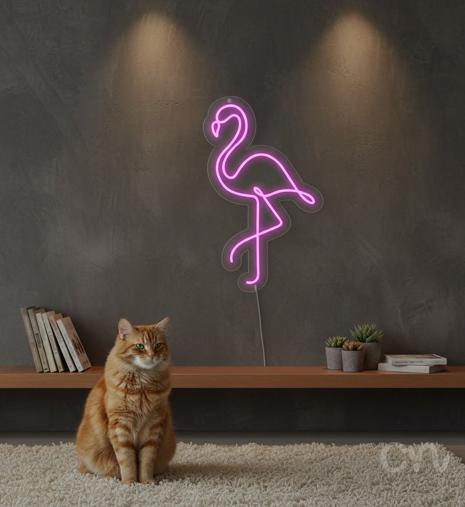 Custom Neon | Flamingo Neon Sign | 24x15 Inches | Hot Pink Neon Sign for Decor 2
