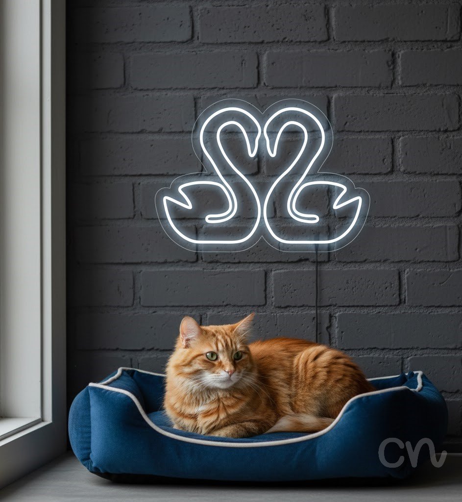 Custom Neon | Abstract Swirl Neon Sign | 21x24 | Warm White 2