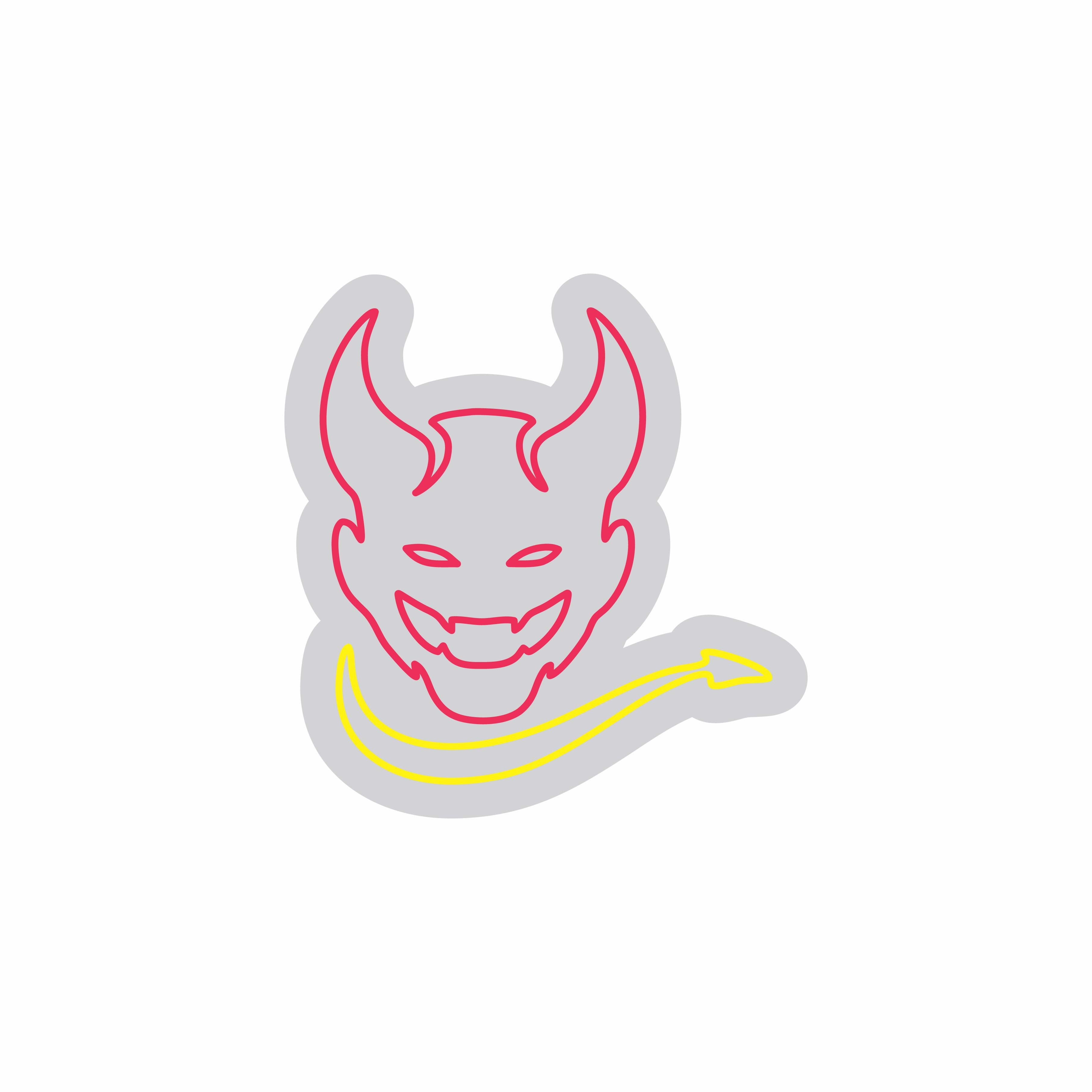 Custom Neon | Demon Face Neon Sign | 25x24 Inches | Red and Yellow Neon Sign 3