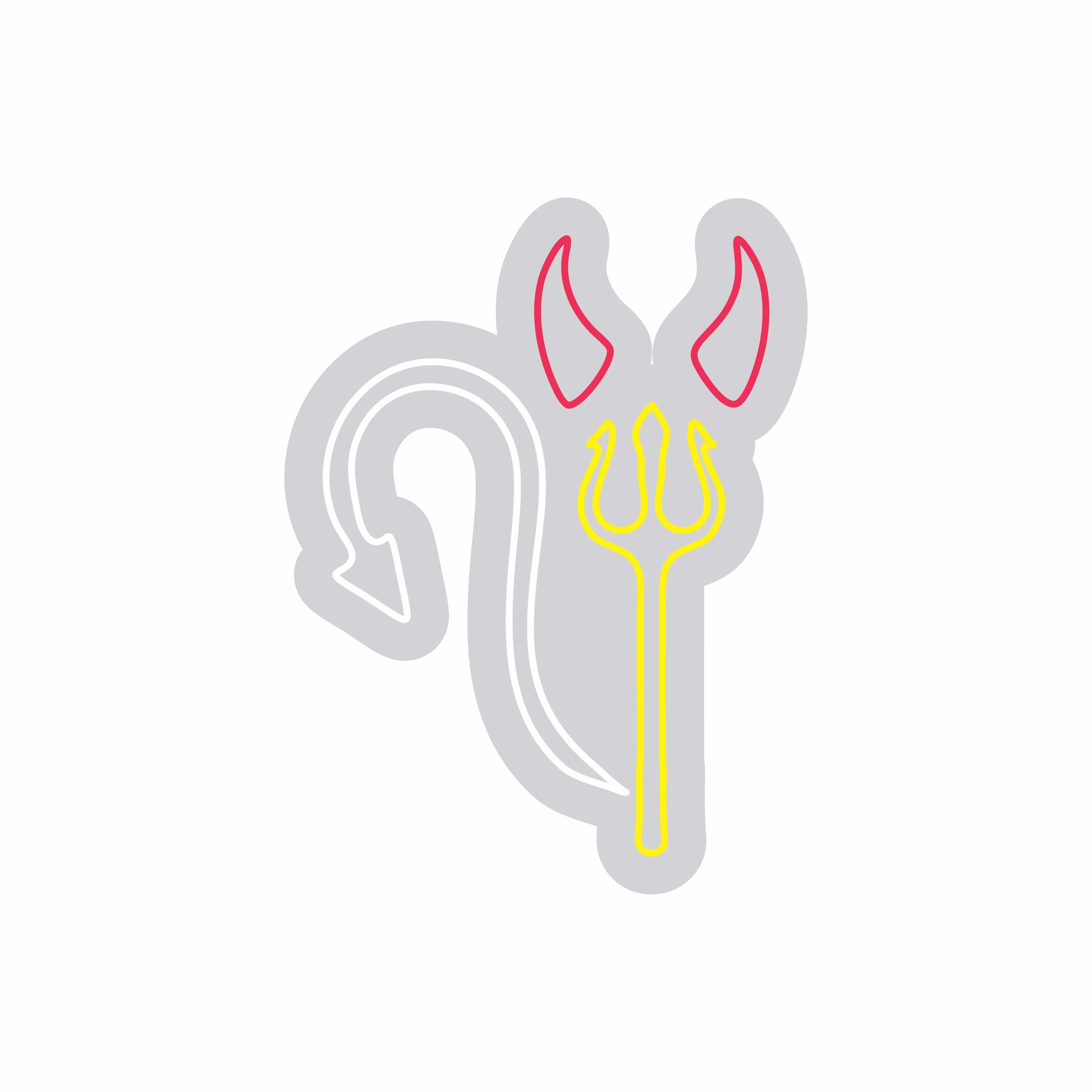 Custom Neon | Devil Tail with Trident Neon Sign | 32x24 | Red, Yellow, White 3