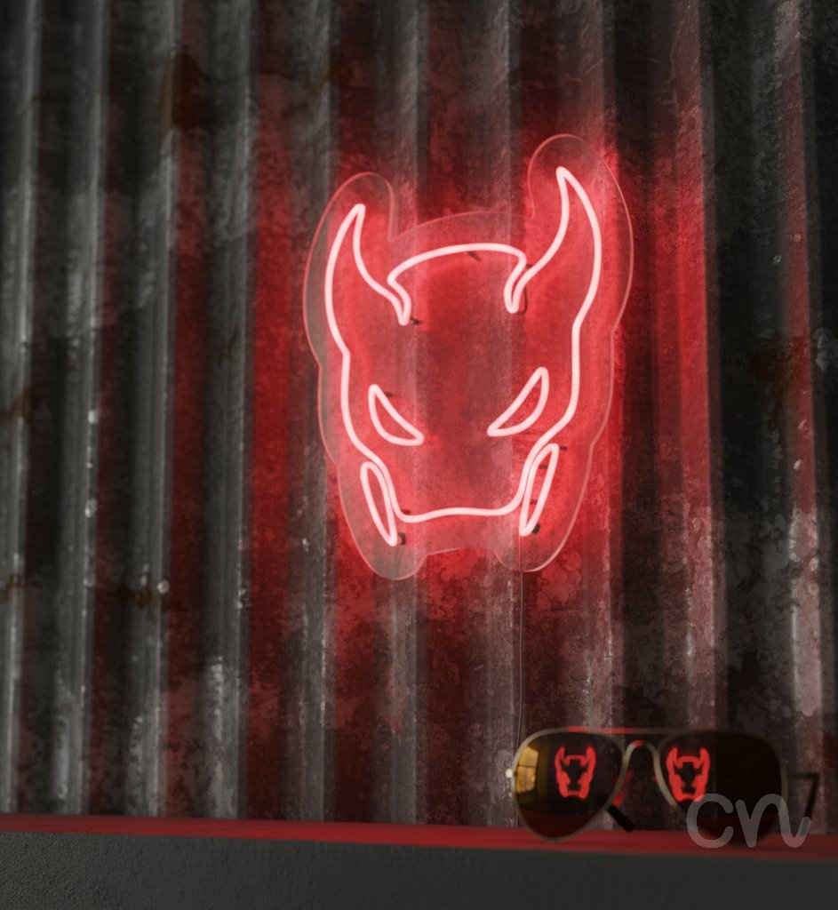 Custom Neon | Bull Head Neon Sign | 24x21 | Hot Pink Neon Sign for Wall Decor