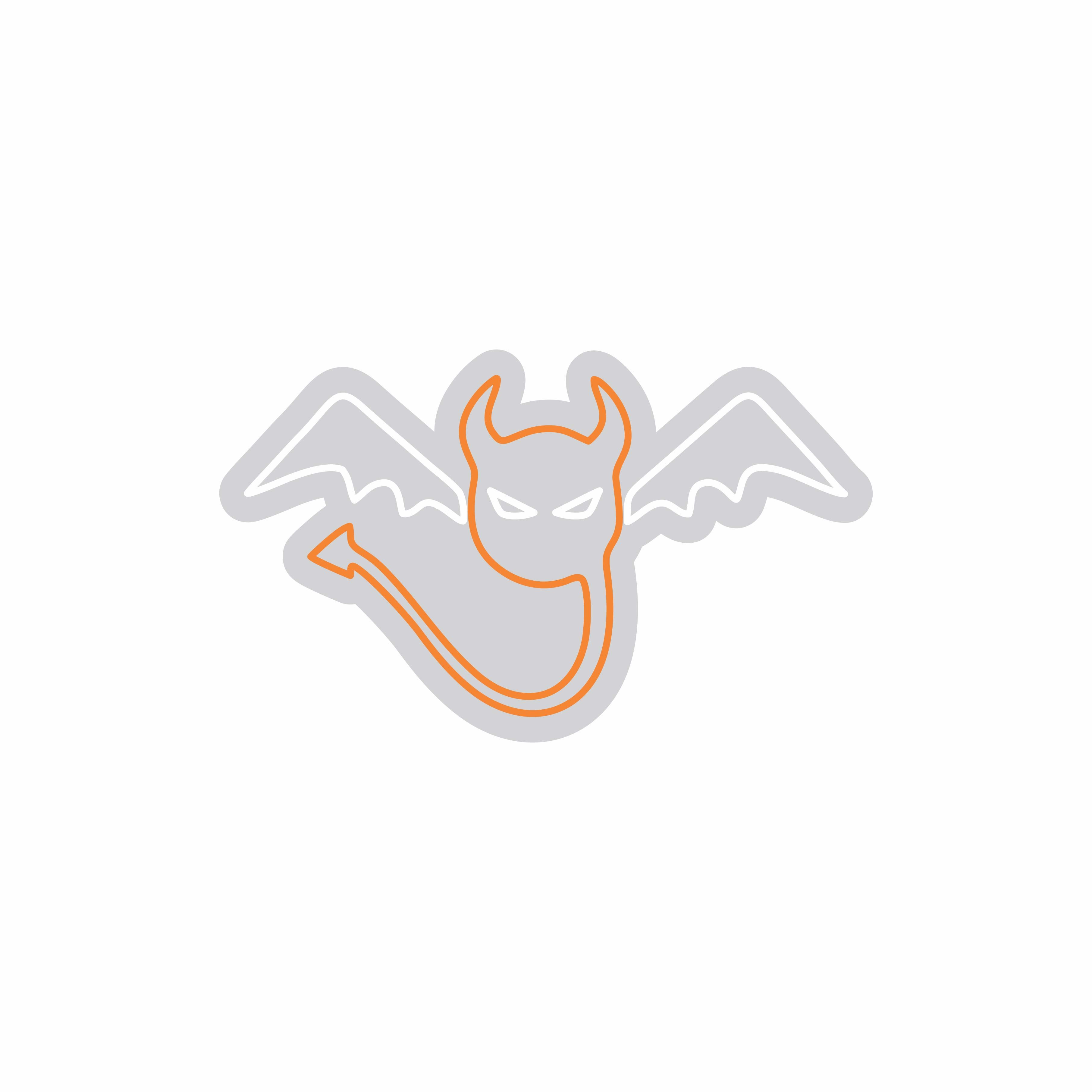 Custom Neon | Devil with Wings Neon Sign | 24x21 Inches | Orange and White Neon Sign 3