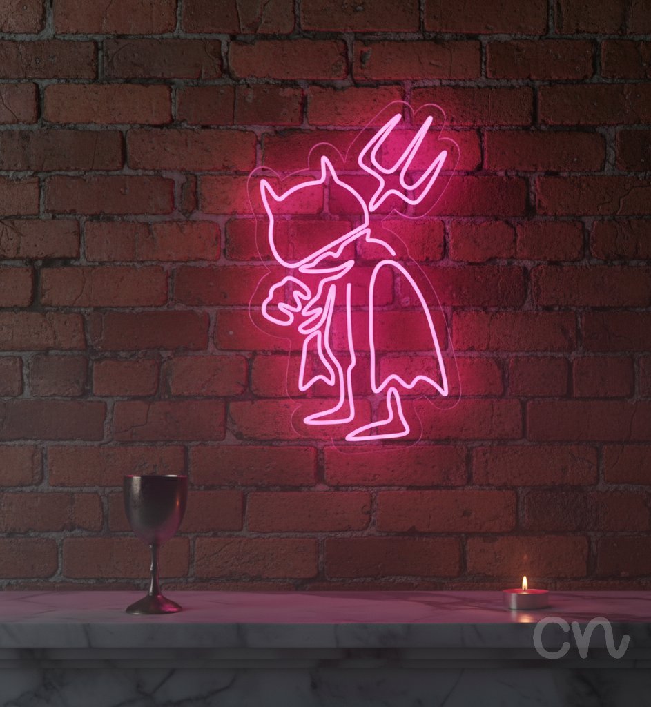 Custom Neon | Devil Costume Neon Sign | 30x18 | Hot Pink