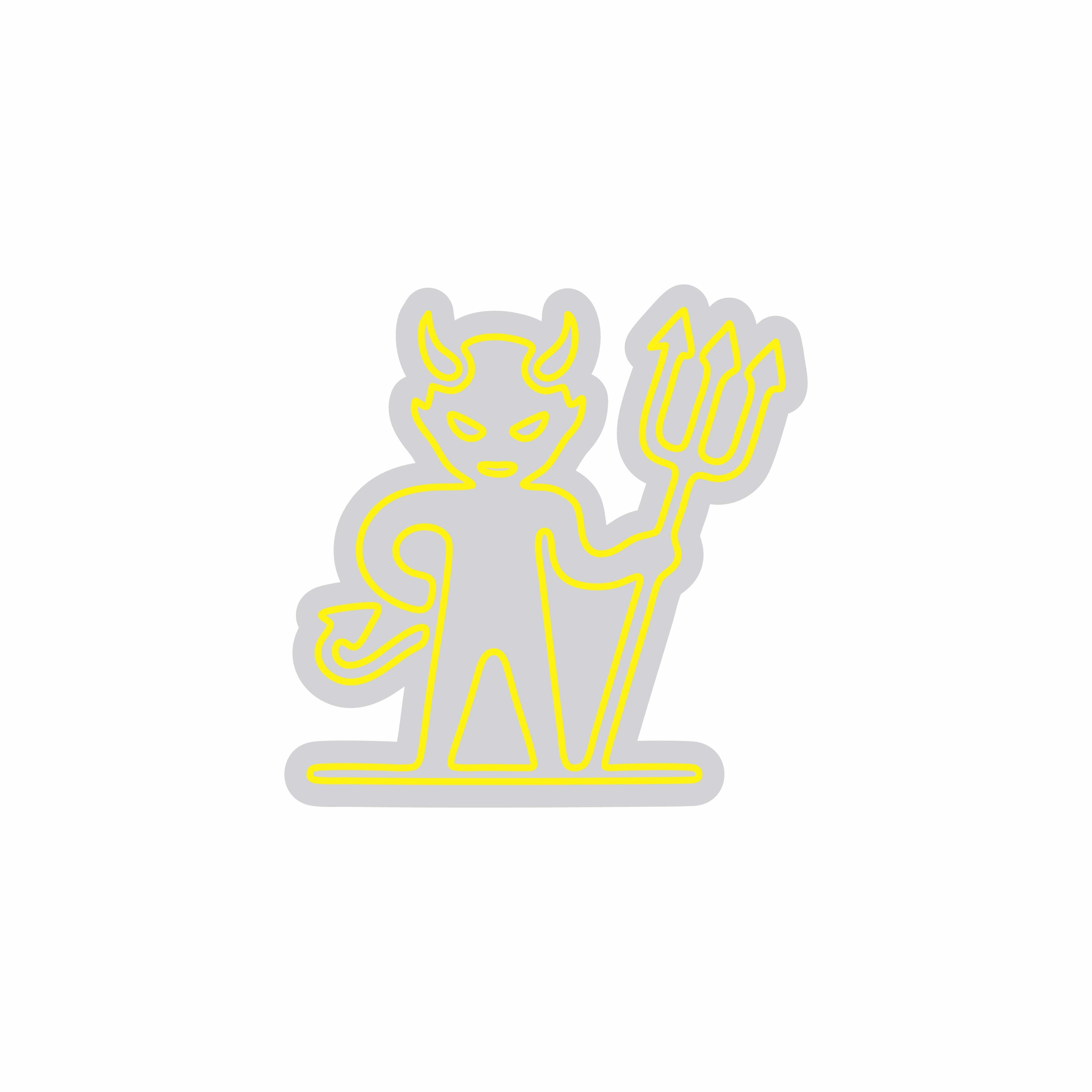 Custom Neon | Devil with Trident Neon Sign | 24x24 | Yellow Bright Glow 3