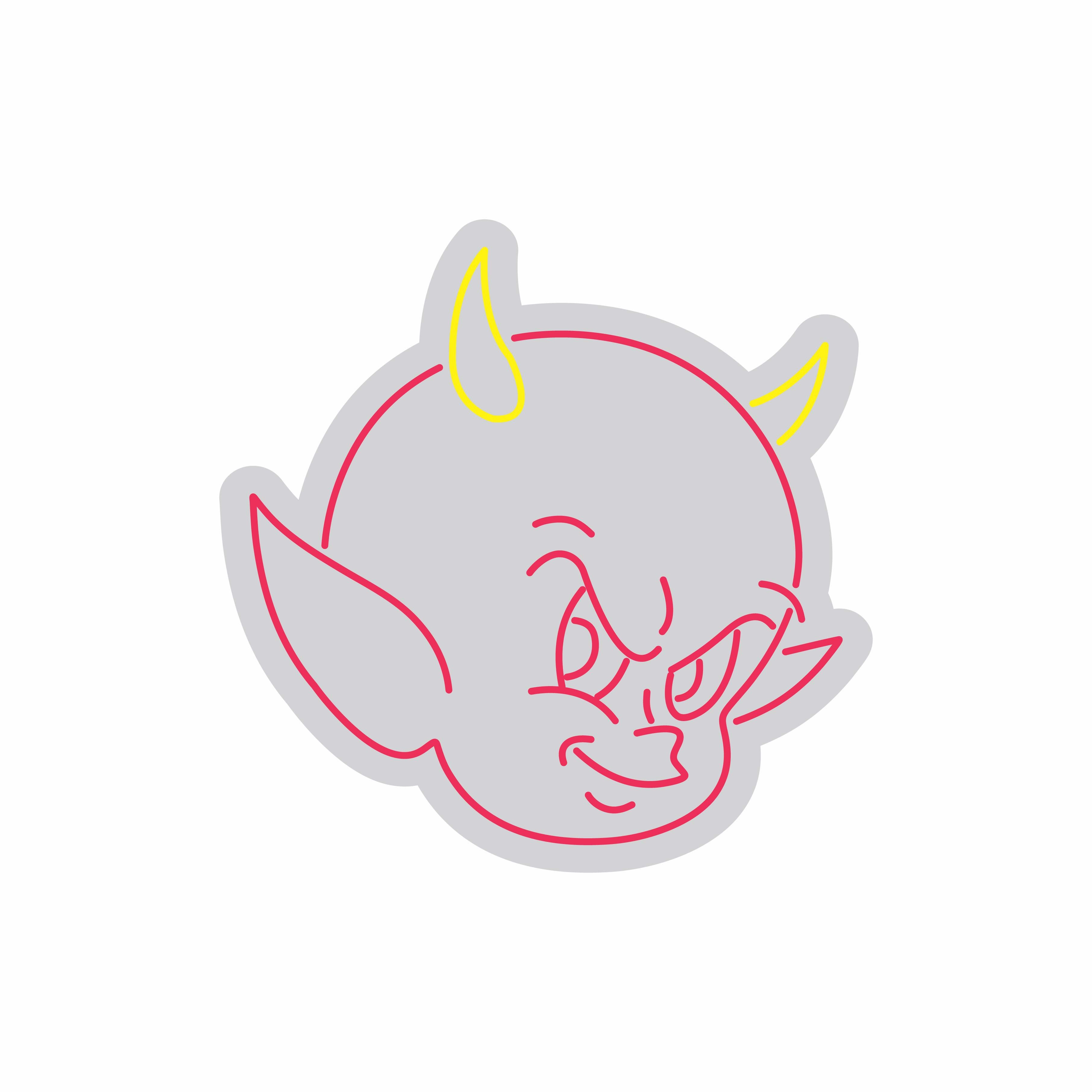 Custom Neon | Devil Face Neon Sign | 30x30 | Red and Yellow Neon Sign for Decor 3