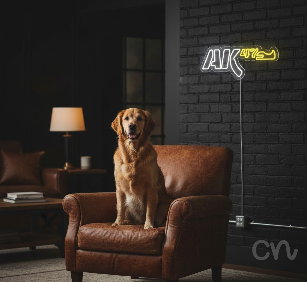 Custom Neon | Ak47 Neon Sign | 10x24 | Yellow White Neon Sign for Wall Decor 2
