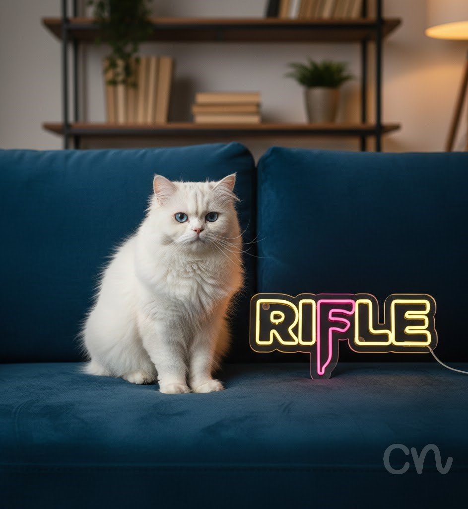 Custom Neon | Rifle Neon Sign | 12x24 | Yellow Pink Neon Sign for Wall Decor 2