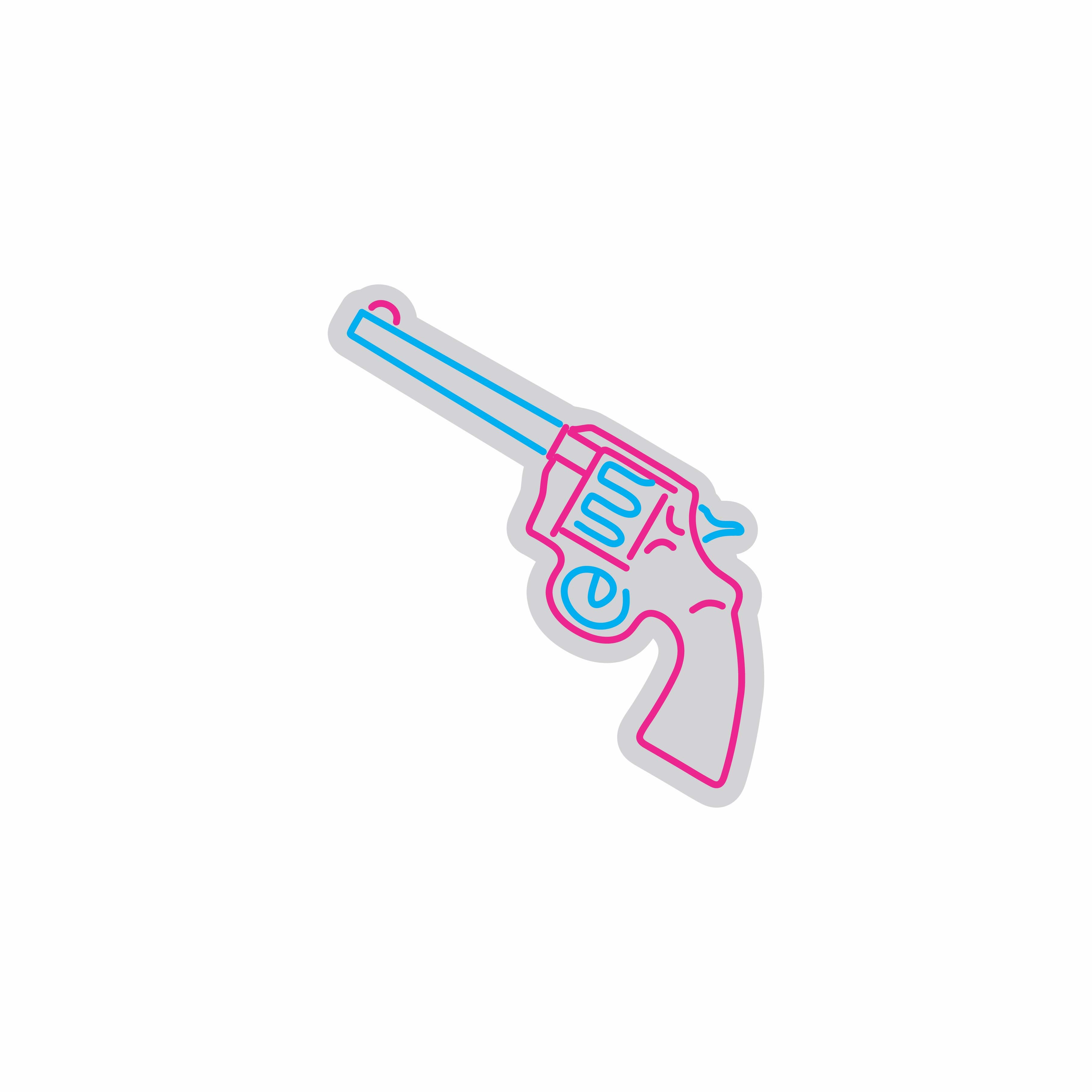 Custom Neon | Revolver Design Neon Sign | 24x20 | Hot Pink and Ice Blue 3