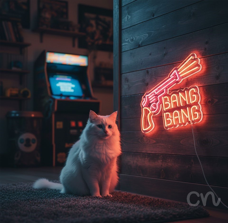 Custom Neon | Bang Bang Neon Sign | 24x24 | Pink Orange Neon Sign for Home Bar Party 2