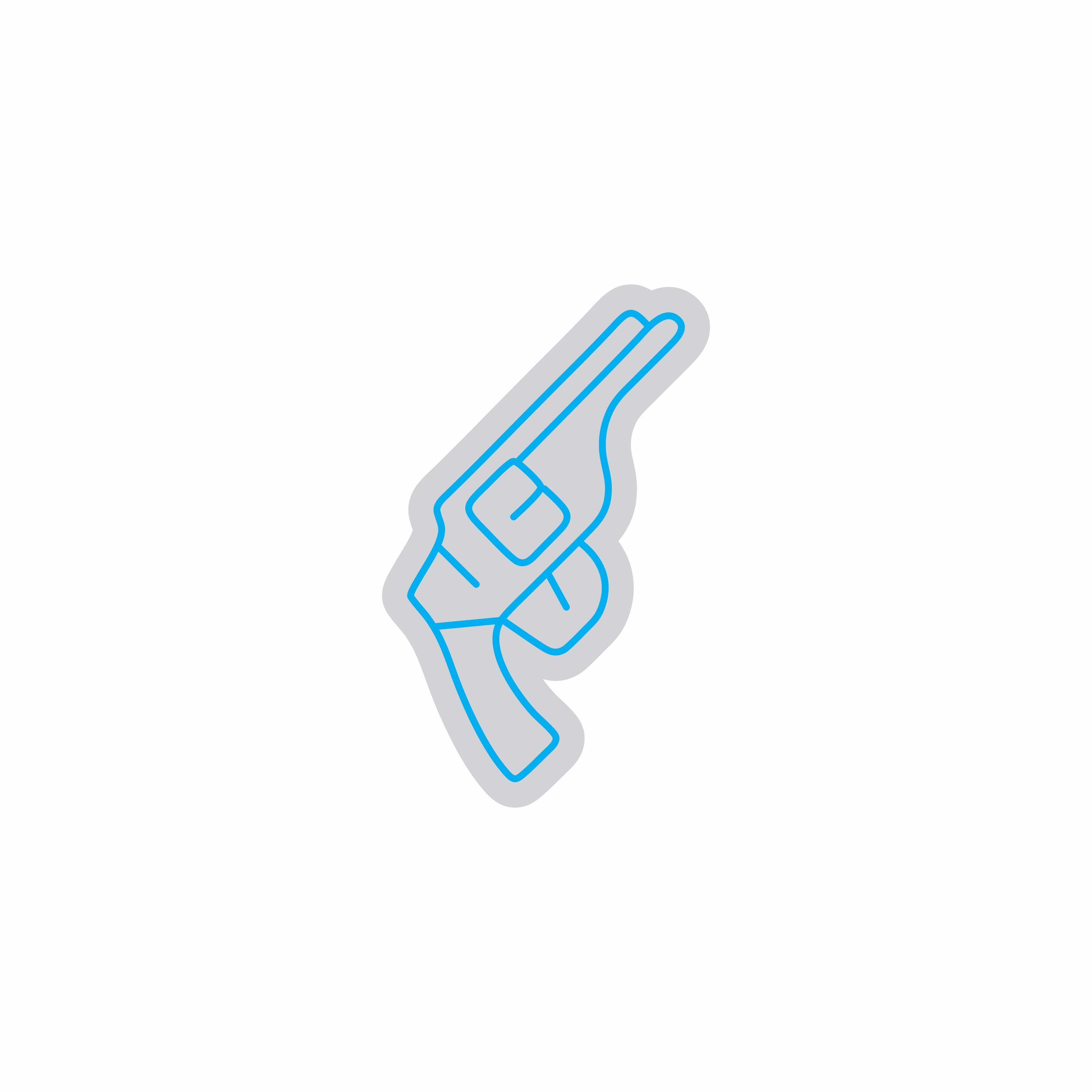 Custom Neon | Pistol Neon Sign | 24x15 | Bright Blue Neon Sign for Room Bar Man Cave 3