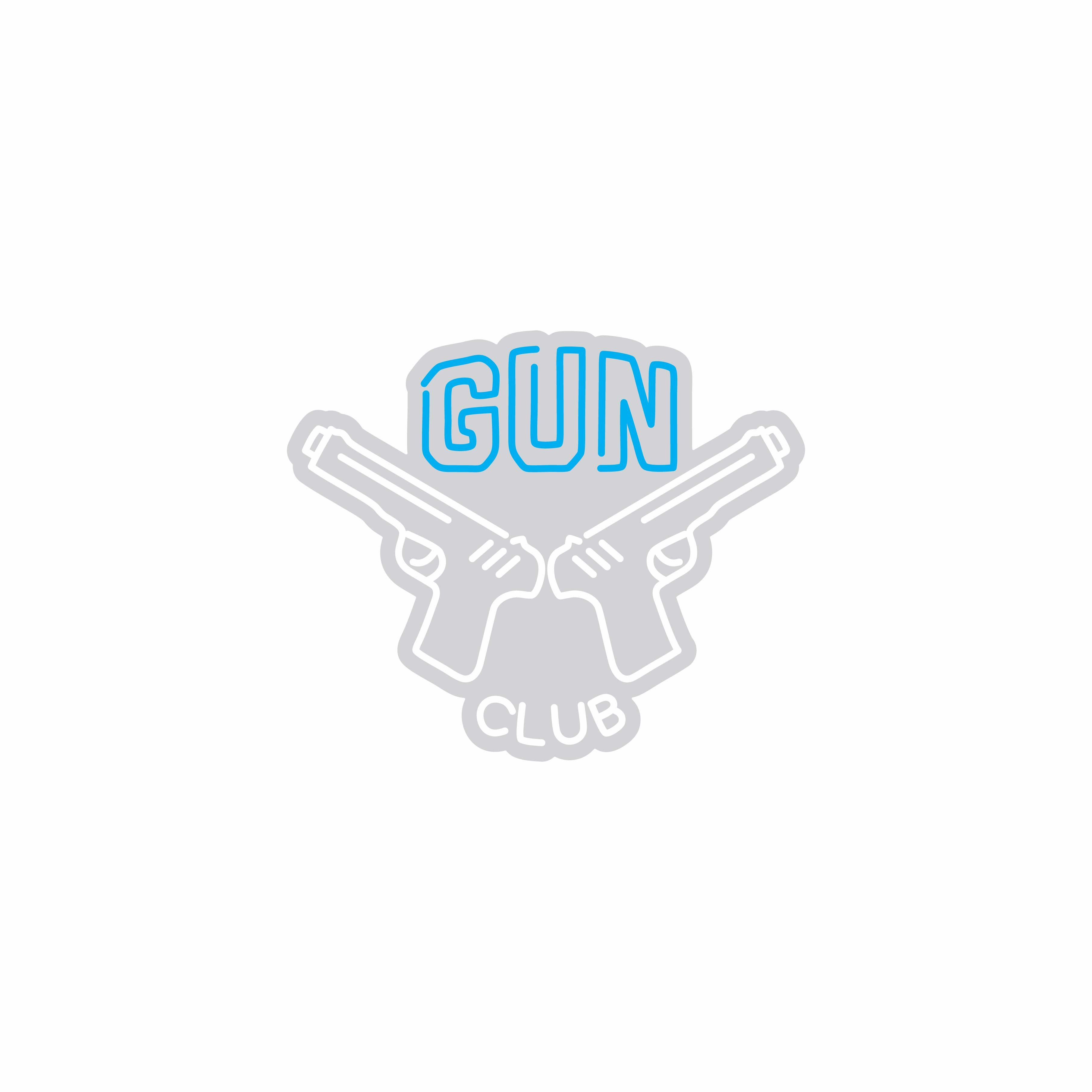 Custom Neon | Gun Club Neon Sign | 20x24 | Ice Blue Warm White Light 3