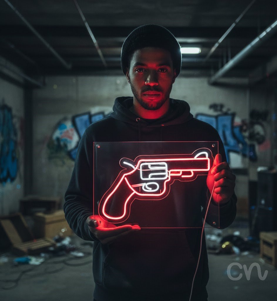 Custom Neon | Revolver Neon Sign | 16x24 | Hot Pink | Modern Neon Wall Decor