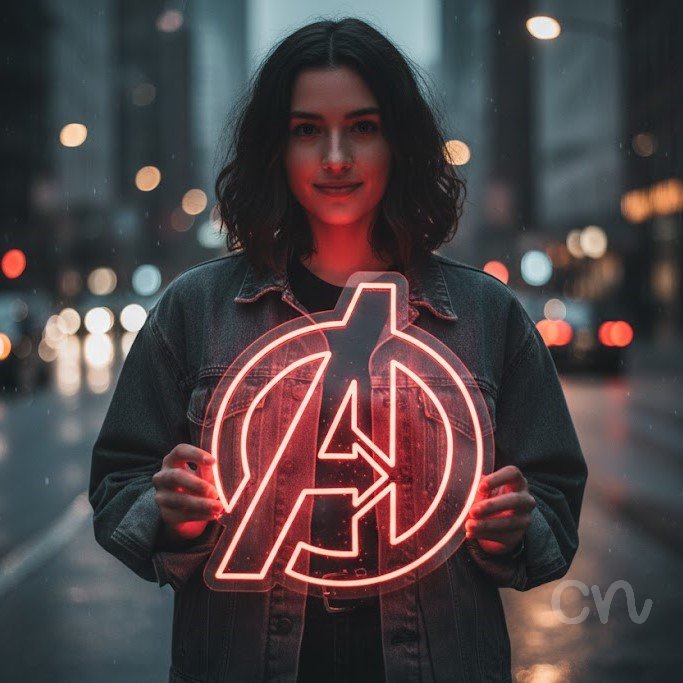 Custom Neon | A Design Neon Sign | 21x19 Inches | Red Neon Sign for Home Decor