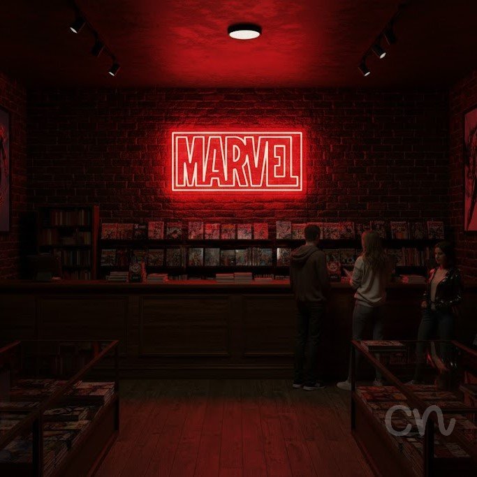 Custom Neon | Marvel Neon Sign | 11x22 | Red Neon Sign for Home Bar Business Room 2